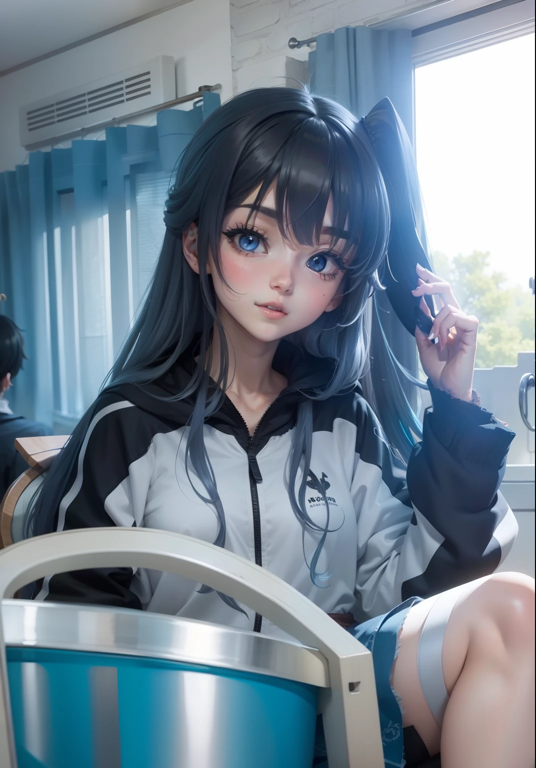 Anime Beautiful Girl,black color hair