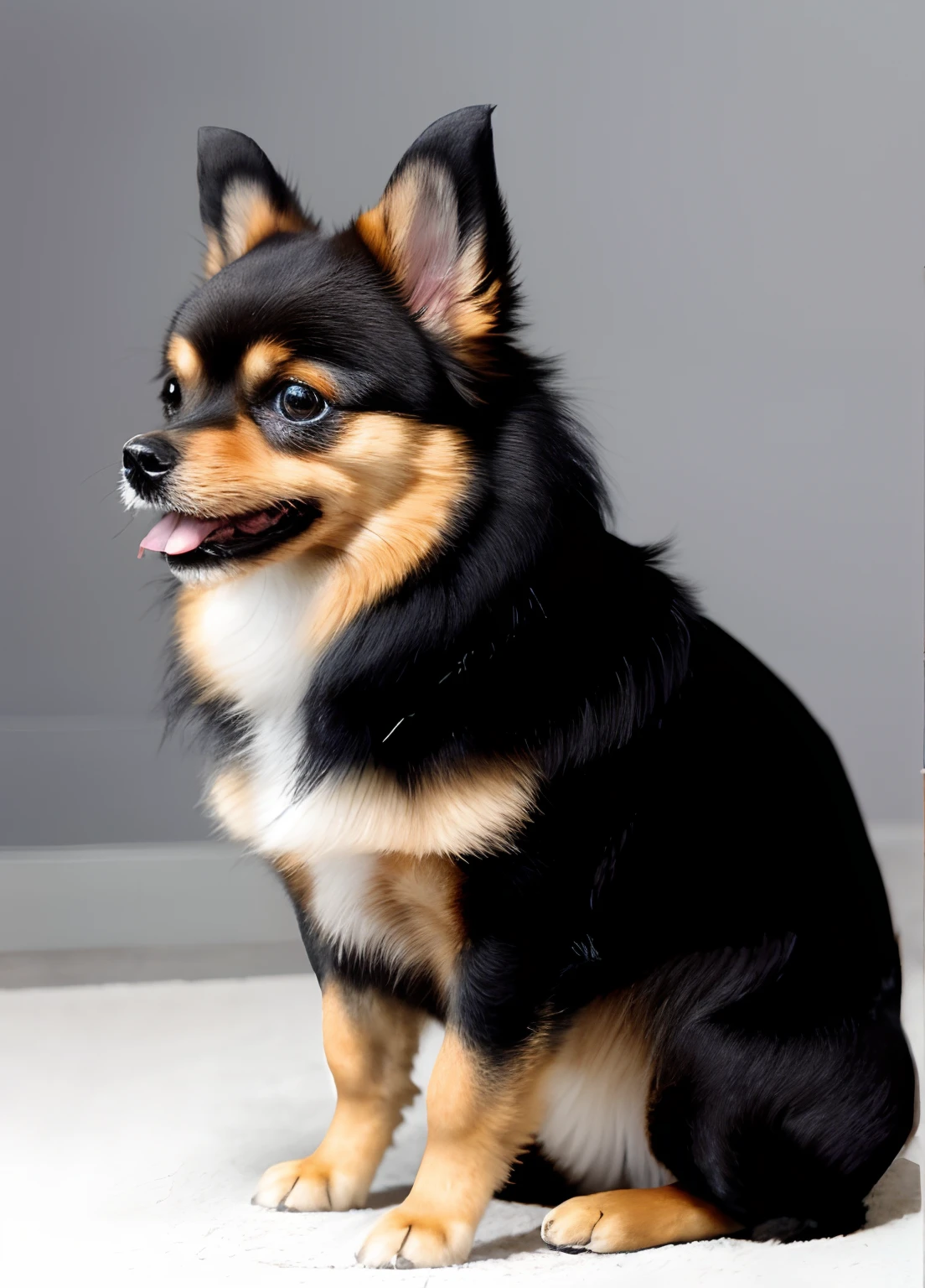 a Dog.Pomeranian.profile.White the
