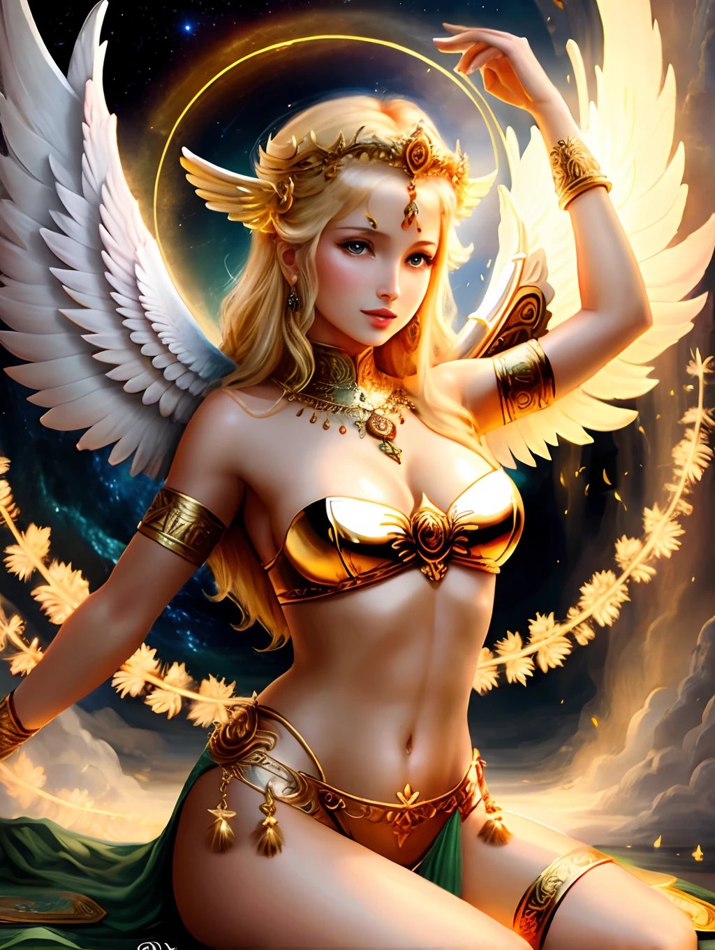 Deity angel winged woman