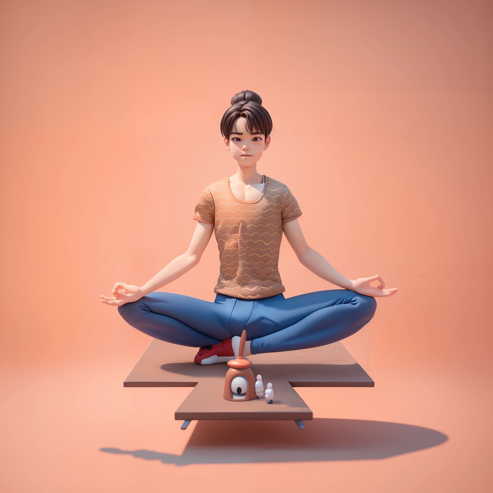 una figura de cristal de jadeita, chica anime, cuerpo completo, cuerpo compuesto por jadeita, transparente, translucid, 3D, tonos verdes, in Tai-Chi position, rodeada de cristales de jadeita, realista, fondo fractal