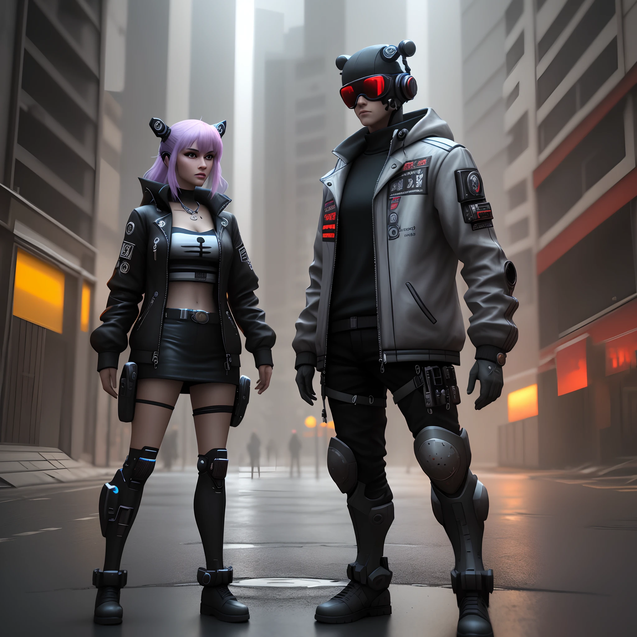 cyber punk perssonage，3D