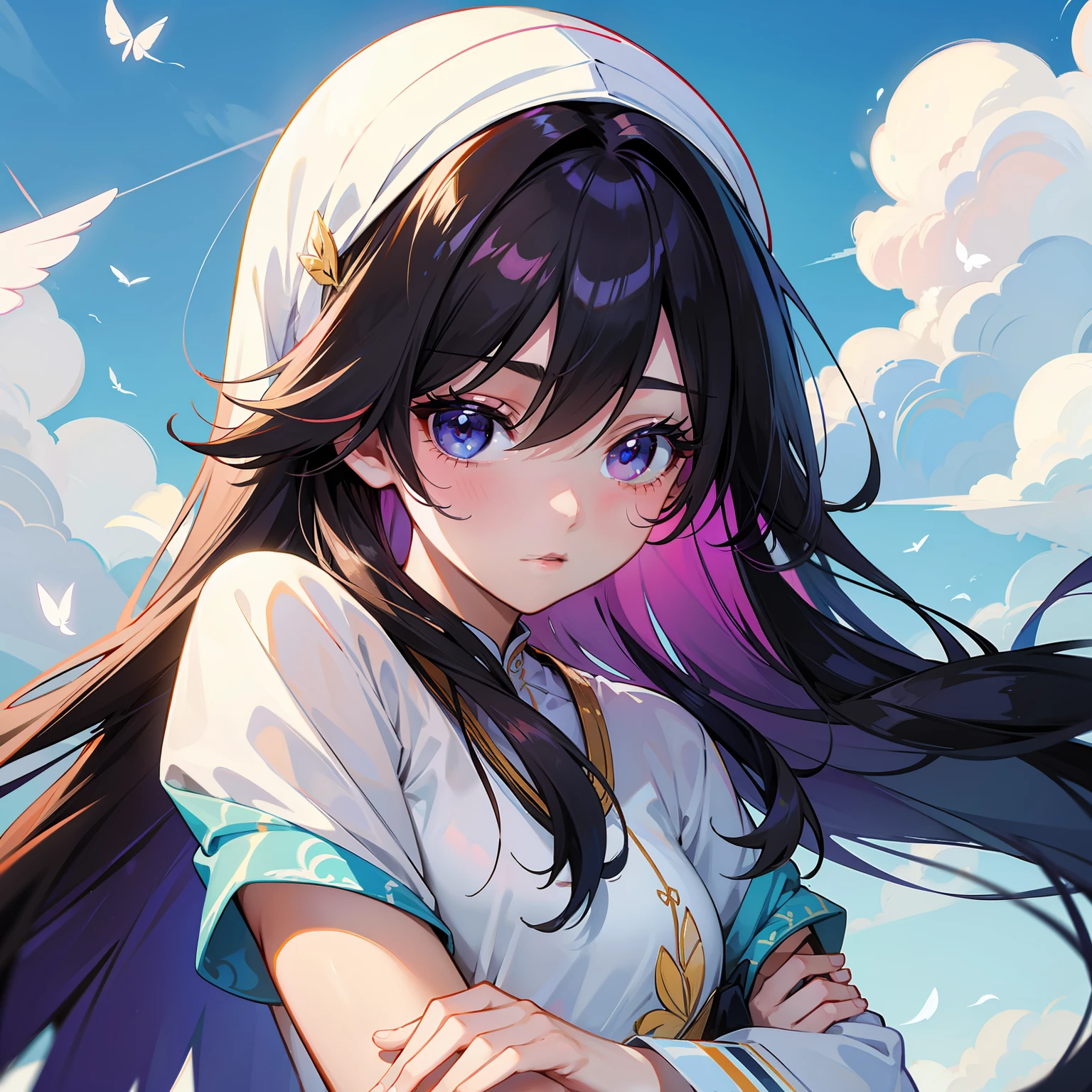 Fluttering strands of hair,Kizi