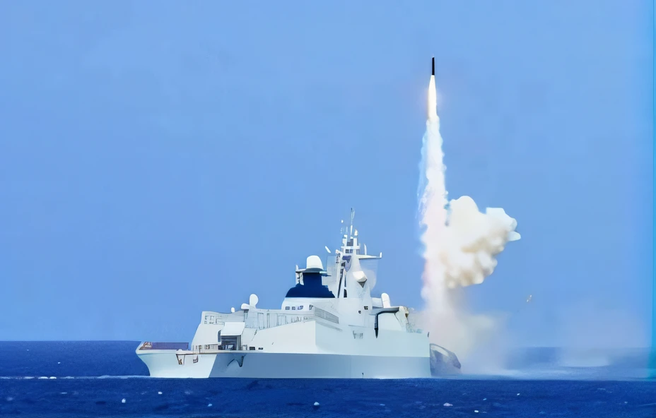 A big white ship,There is a missile on it, space war between china and usa, cruise missile strikes, launch tracking missiles, missiles, armor piercing missiles, The missile exploded, missiles explosions in the sky, launch test, rocket launch, warships, launch of a rocket, Laser weapon, 💣 💥💣 💥, warship, it has six thrusters in the back