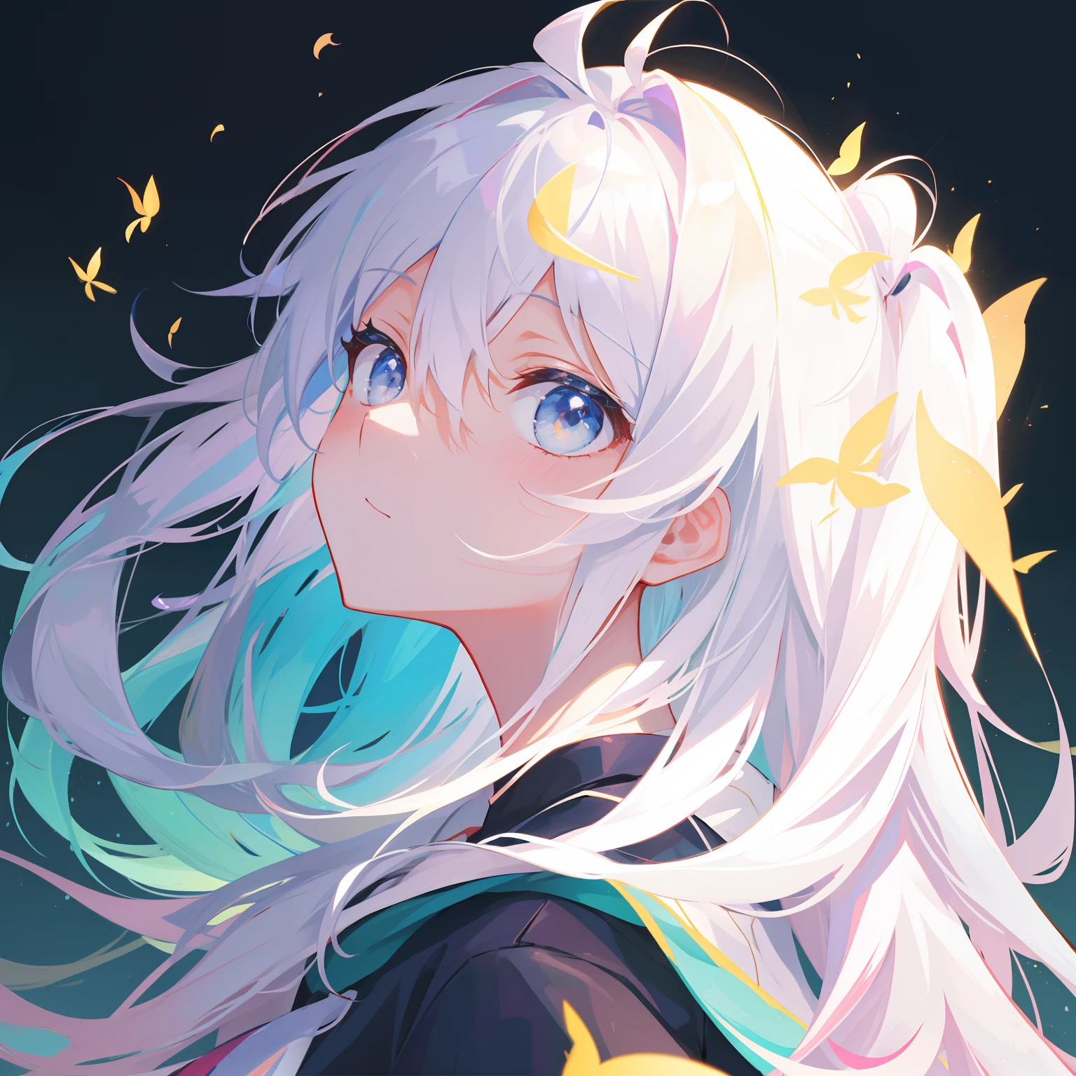 Fluttering strands of hair,Kizi