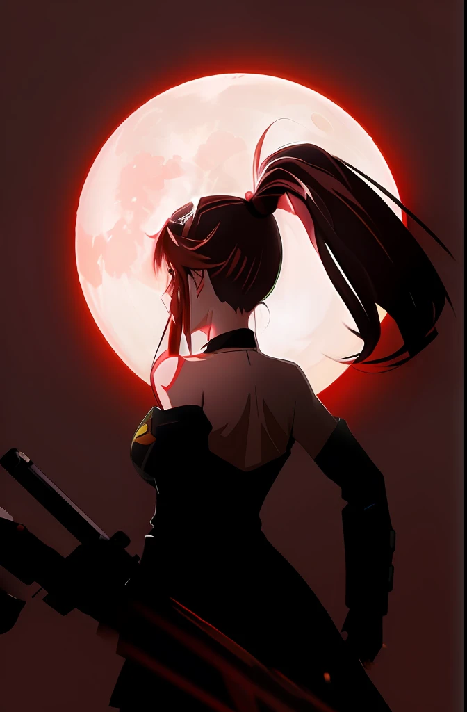 anime girl with a gun and a full moon in the background, badass anime 8 k, blood moon background, red moon, blood moon, anime wallpaper, detailed crimson moon, anime style 4 k, anime wallaper, anime style digital art, 4k anime wallpaper, blood red moon, anime styled digital art, hd anime wallaper, anime digital art, epic anime style