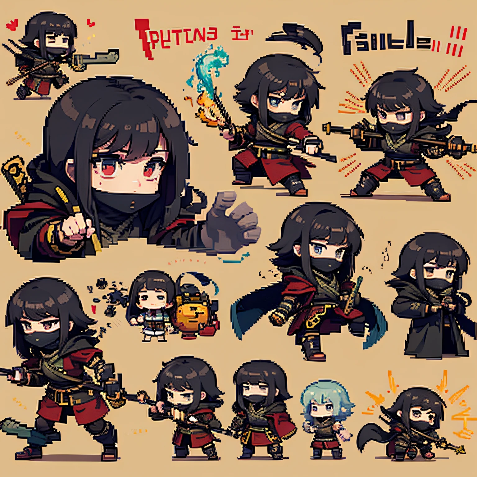 Pixel art、ninjas --auto