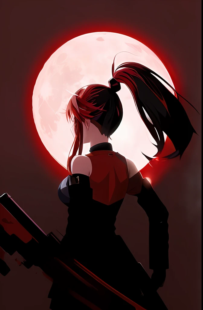 anime girl with a gun and a full moon in the background, badass anime 8 k, blood moon background, red moon, blood moon, anime wallpaper, detailed crimson moon, anime style 4 k, anime wallaper, anime style digital art, 4k anime wallpaper, blood red moon, anime styled digital art, hd anime wallaper, anime digital art, epic anime style