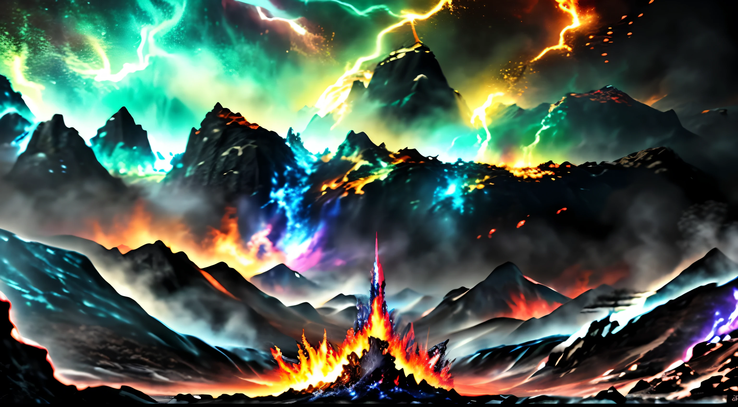 ((best quality)), ((masterpiece)), flames of creation, origin of all, with crimson fingers you grasp and engulf all that comes in your path, scorching the earth and heavens in firestorm, bright flame dancing in darkness, infernall blaze reducing all to ashes, more than anything, powerfull, more than anything, ruthless, burning brightly, blazing fiercly, may your raging flames weave a snare, and shackle my enemy in ferocious hellfire, prison of flame, masterpiece quality, insane detail, absurdres, hyper photorealistic, UHD, UHD, ultra high resolution, (photorealistic:1.4), official art, (8k, RAW photo:1.2), ((((scenery)))), ((((battlefield))))