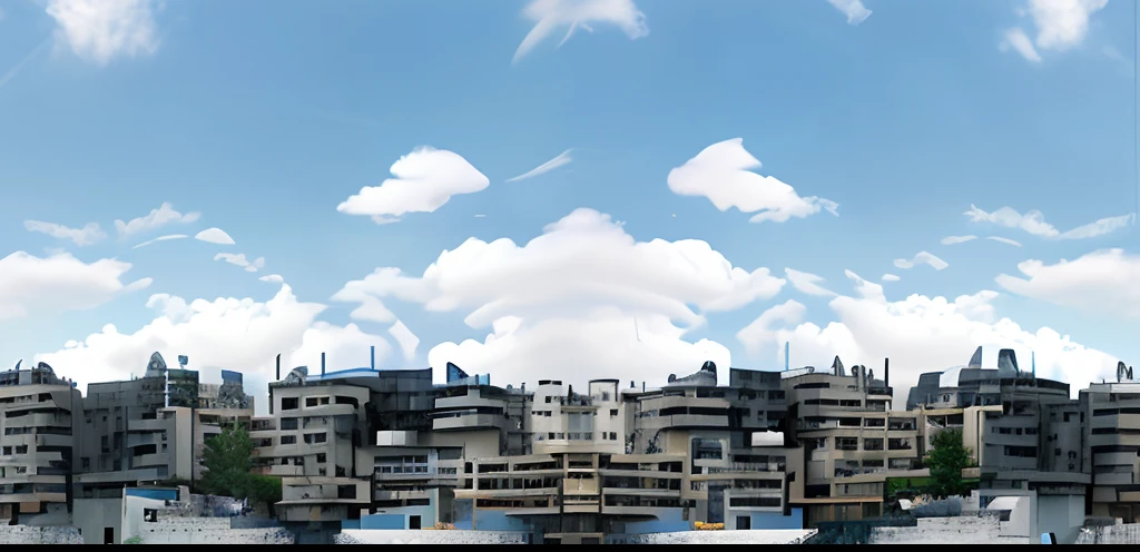 there is a picture of a city with a lot of buildings, symmetric matte painting, ((habitat 67 background)), Fractal architecture, Buildings are flying, ( ( habitat 6 7 background ) ), many buildings, stacked buildings, full building, lots of building, Inspired by Thomas Strus, brutalist fantasies, conceito, establishing shot, white architecture