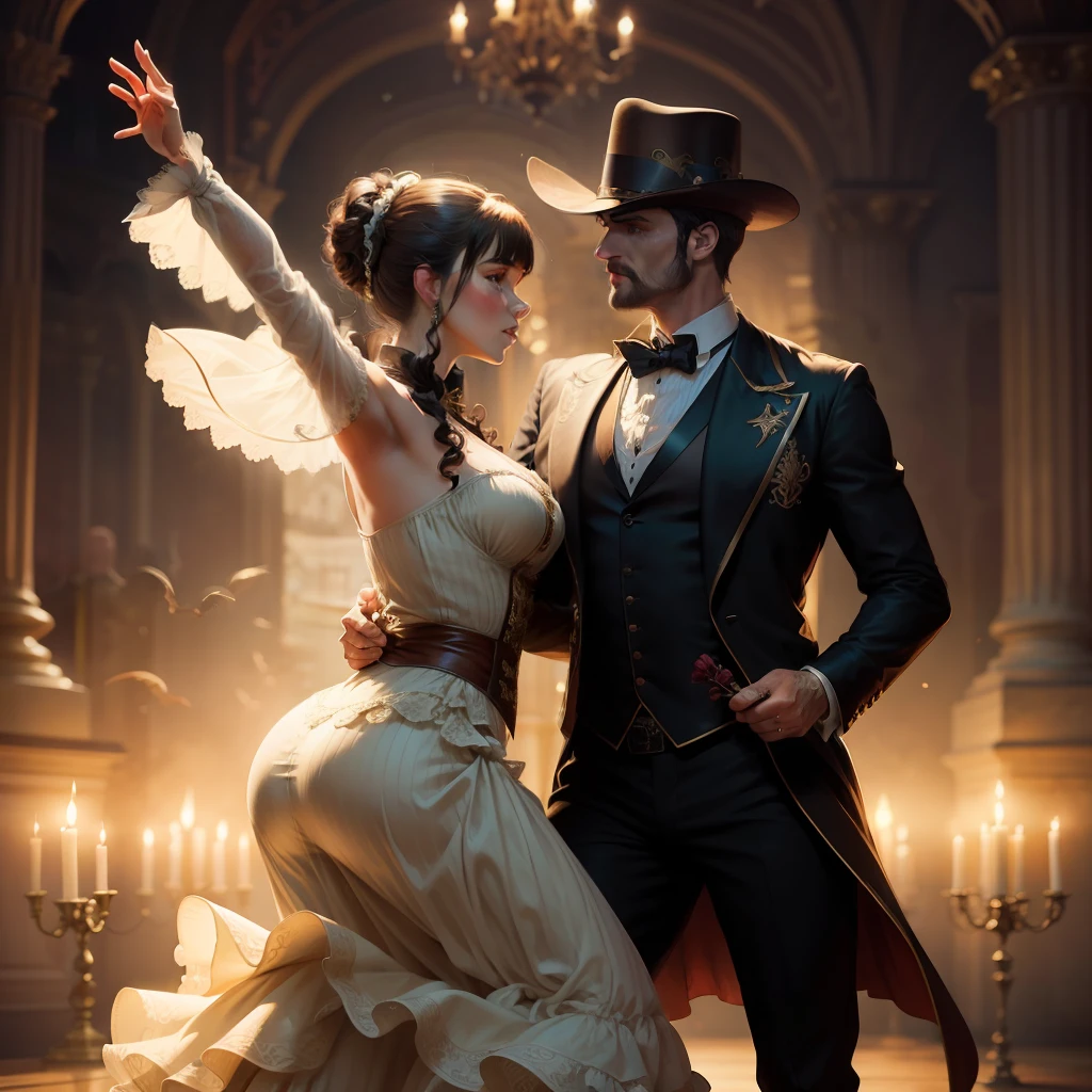 Western fantasy,victoriana,illustration,dance,borgar,Prom,opulent