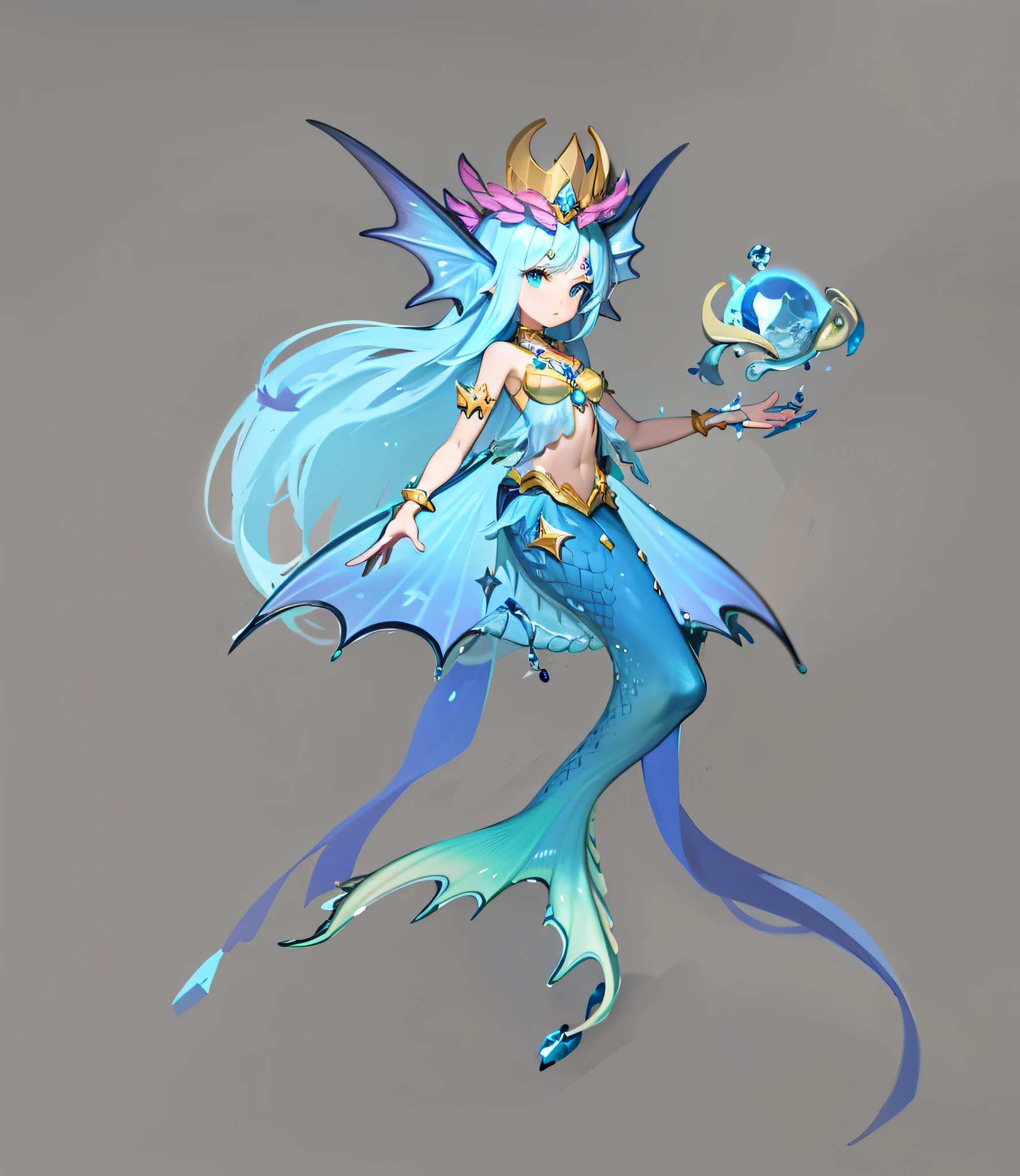 mermaids, tail fin, With a crown, Atlanteans, Finned ears, Shell shape bra, Metal trim at the waist, Wide and thin tail, pearls necklace, water fairy, Queen of the Sea, colorful drawing, water elemental, Goddess of the sea, Mysterious Atlantis