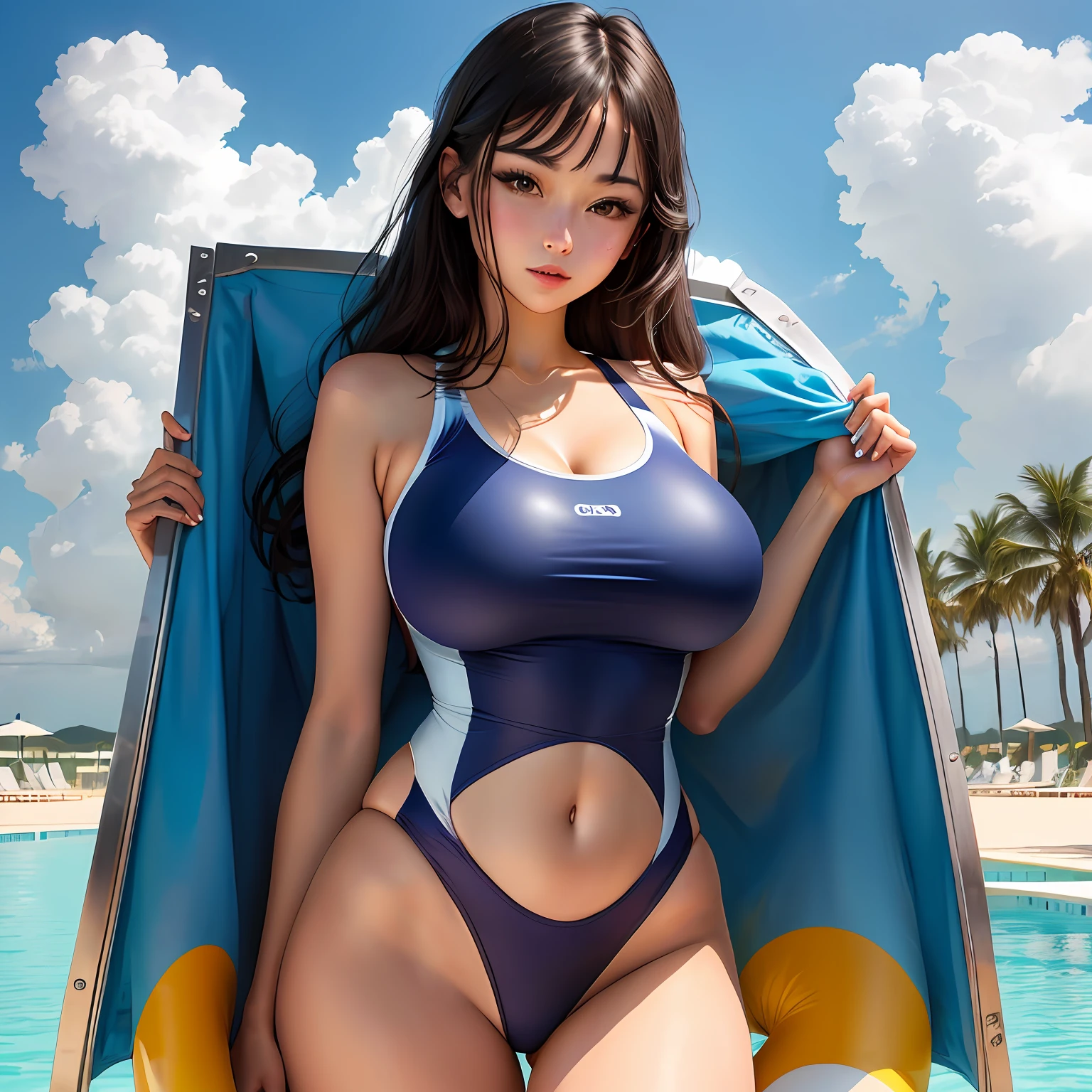 Big breasts swimsuit girl