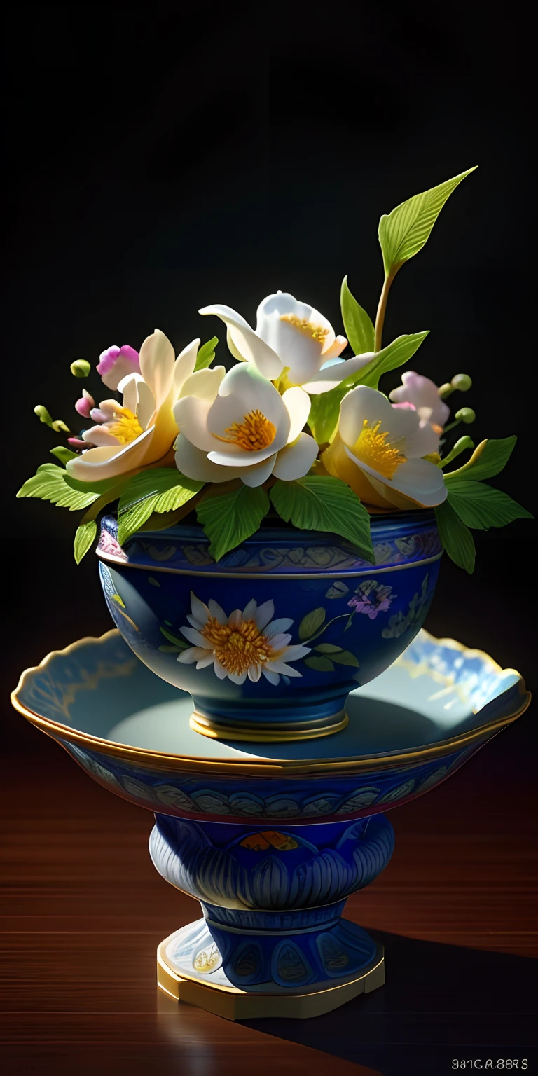 best quality, realistic, photorealistic, ultra detailed, "Mountain of Flower and Fruit+Fairy+Chinese Architecture" highly detailed carving on "southern ice" porcelain,Ultra wide angle,Accent Lighting,Volumetric Lighting,backlighting, (detailed light),((an extremely delicate and beautiful)),dramatic_shadow,ray_tracing,hdr