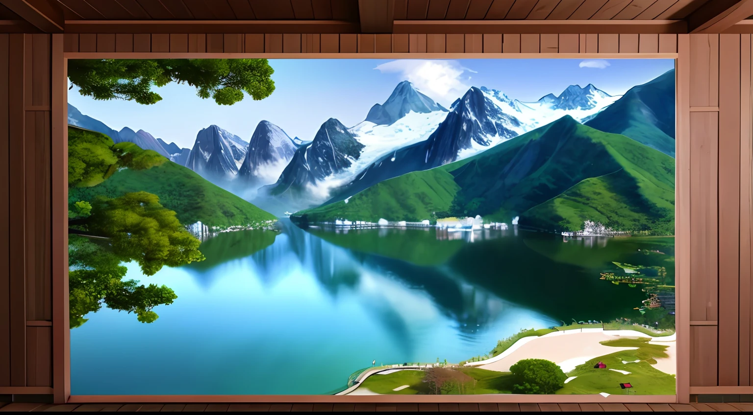 a beautiful korean mountain with lake, (masterpiece), (portrait), (raw photo), (extremely detailed CG unity 8k wallpaper) Intricate, Sharp focus, dramatic, photorealistic  art