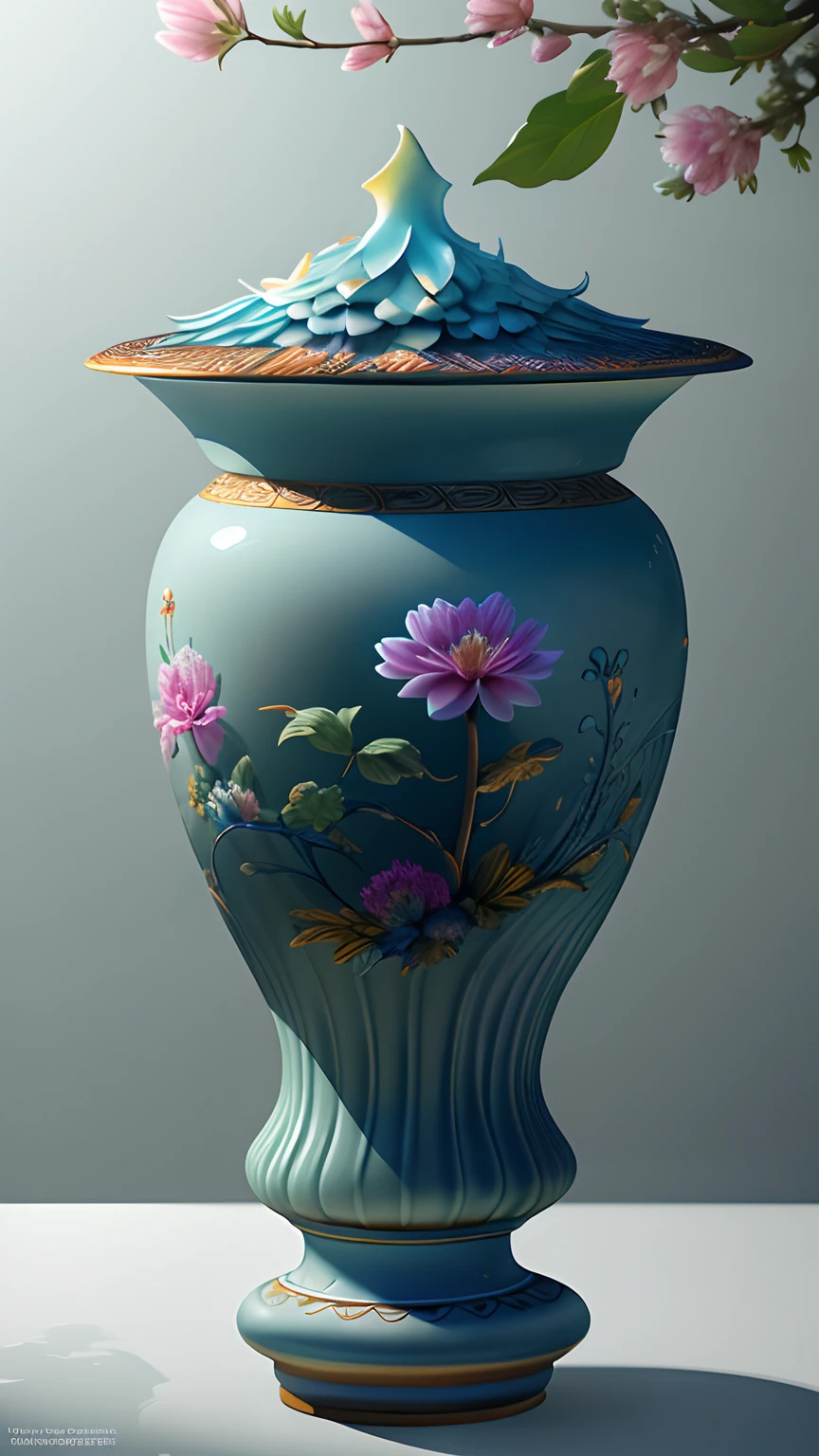 best quality, realistic, photorealistic, ultra detailed, "Mountain of Flower and Fruit+Fairy+Chinese Architecture" highly detailed carving on "southern ice" porcelain,Ultra wide angle,Accent Lighting,Volumetric Lighting,backlighting, (detailed light),((an extremely delicate and beautiful)),dramatic_shadow,ray_tracing,hdr