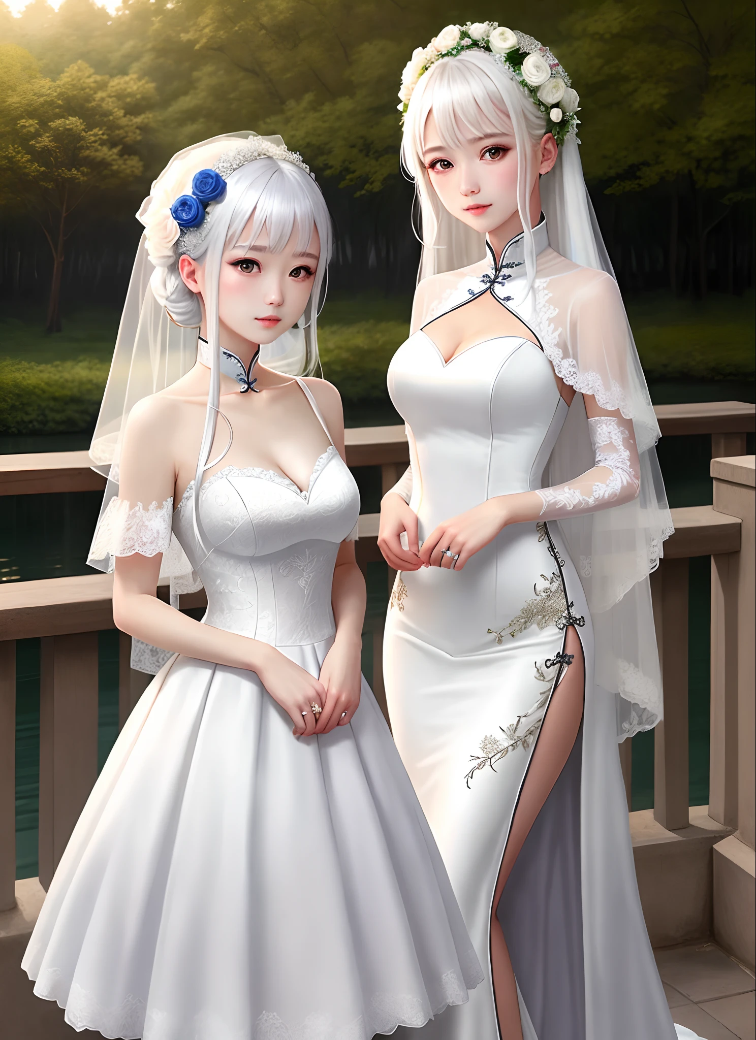 Beautiful details for girl,very detailed eyes and faces,beautiful eyes in detail,ultra - detailed,A high resolution,The is very detailed,The best quality,illustratio,astounding,exquisite details with white hair,best qualtiy,VerydetailedCG,8k wallpaper,face to the viewer,the complex background,bshoulders,seductiv,stas,(Sexual suggestiveness),light in face,cinmatic lighting,2 girls,(with no underpants)) See-through Pajamas, (Lingerie transparent), Lace skirt,huge tit:1.5 , (pornographic lingerie)), buttock exposure, Open crotch stockings, h, xxx,Wet, Teenage uncensored, thermography, Pornographic box,mrrpss,