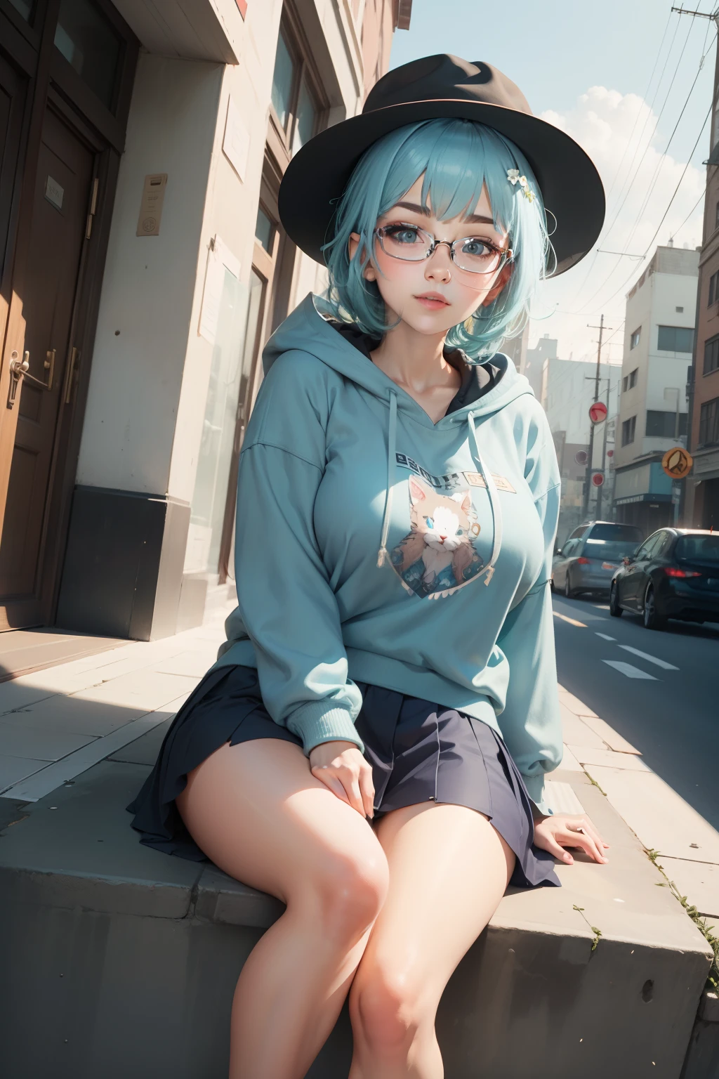 The glasses lifted slightly