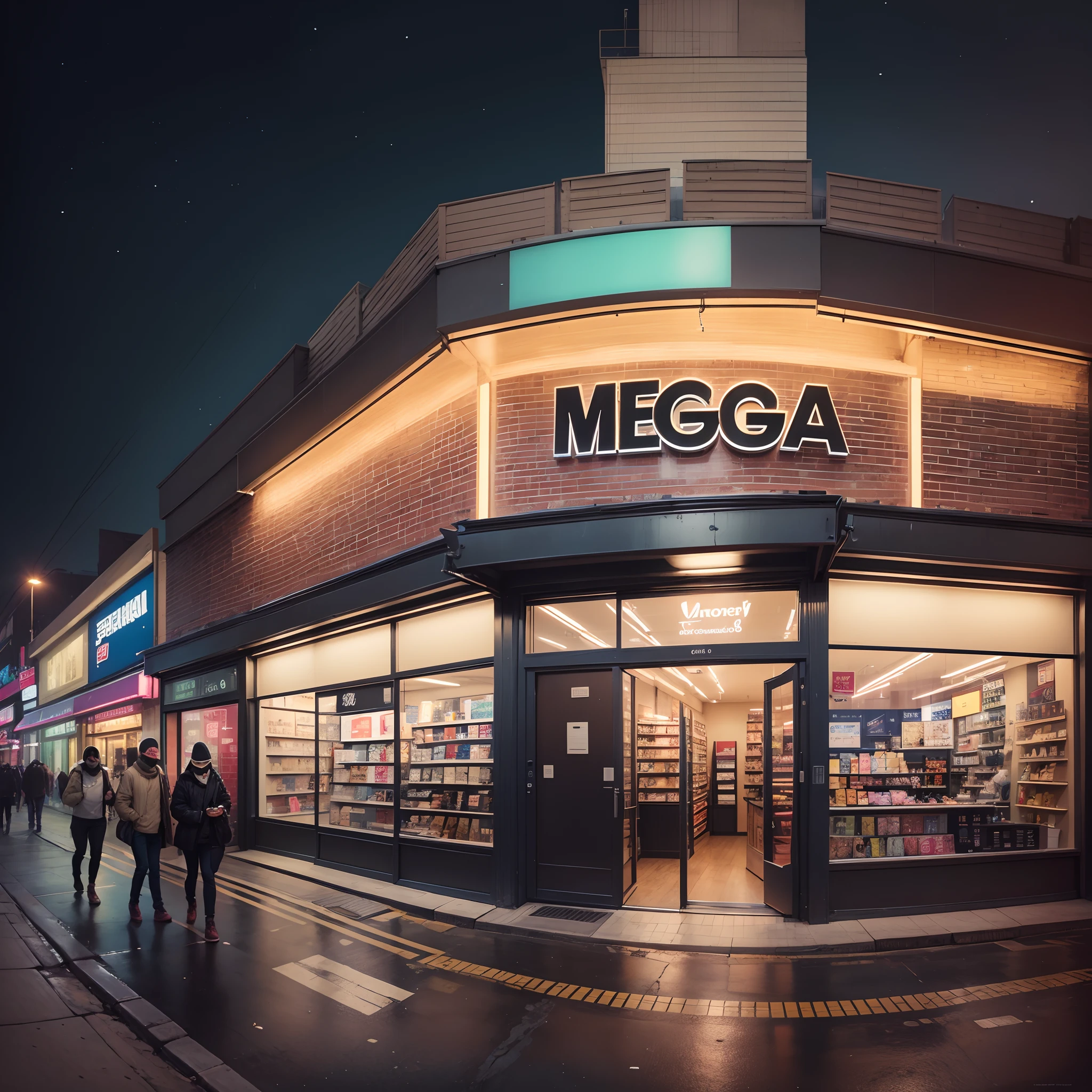 "I am looking forward to an exceptionally realistic image of the facade of a mobile phone store called 'Mega-Imports', captured by a professional still camera, masterfully portraying the context of the year 2023. This store is strategically located on a busy street in the heart of downtown São Paulo.My vision is that the photograph resembles the work of an experienced photographer, authentically capturing the atmosphere and details of the moment.The storefront should emanate an enveloping glow, with twinkling lights that captivatingly highlight the ' Mega-Imports' name. The surrounding street must be portrayed in a way that reflects the vibrant dynamics of 2023, with pedestrians wearing contemporary clothes, modern cars passing through the street and urban details that characterize the environment. The intention is for the image to be as realistic as to capture the spirit of 2023, as if it were a genuine photograph taken on location by a skilled photographer.Every aspect of the scene – from reflections in glass to the nuances of people's expressions – must be expertly rendered to achieve a level of realism that surprises and engages. I want whoever sees the image to not only be able to observe the storefront, but also to feel the pulse of the metropolis in the year in question." Remember to use this prompt in conjunction with an imaging tool or software that can interpret text instructions and create an image that matches your descriptions. --auto --s2