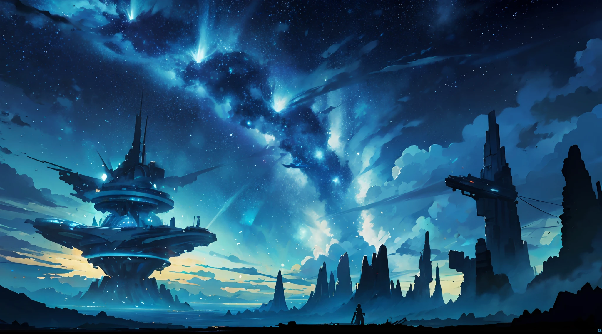 [New Universe - Knott]starrysky，Movie Angle，Excellent view，Future science fiction，kosmos，Brilliant light