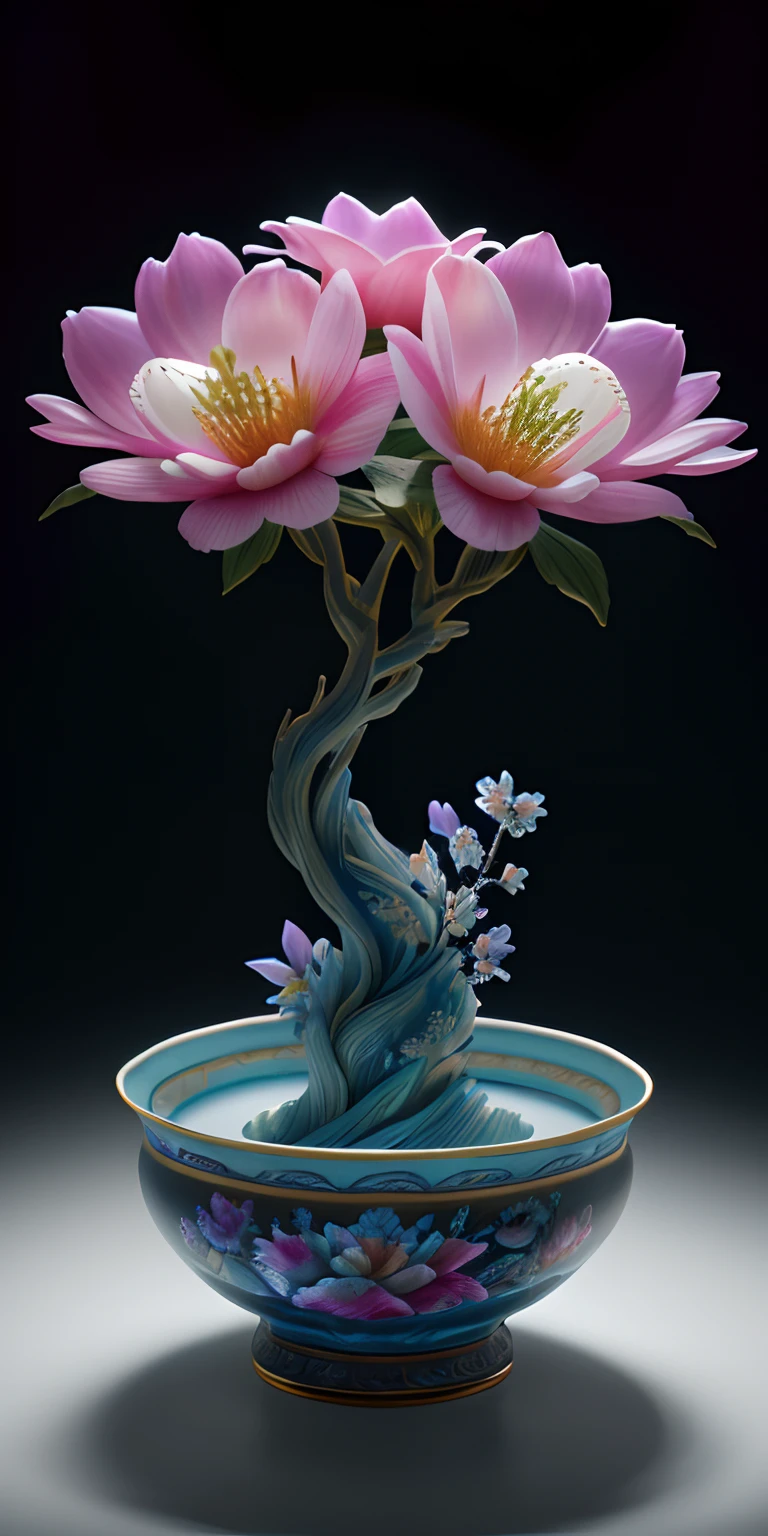 best quality, realistic, photorealistic, ultra detailed, "Mountain of Flower and Fruit+Fairy+Chinese Architecture" highly detailed carving on "southern ice" porcelain,Ultra wide angle,Accent Lighting,Volumetric Lighting,backlighting, (detailed light),((an extremely delicate and beautiful)),dramatic_shadow,ray_tracing,hdr