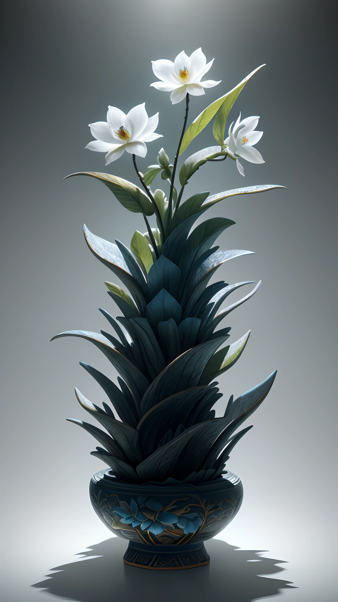 best quality, realistic, photorealistic,  ultra detailed, "Mountain of Flower and Fruit+Fairy+Chinese Architecture" highly detailed carving on "southern ice" porcelain,Ultra wide angle,Accent Lighting,Volumetric Lighting,backlighting, (detailed light),((an extremely delicate and beautiful)),dramatic_shadow,ray_tracing,hdr