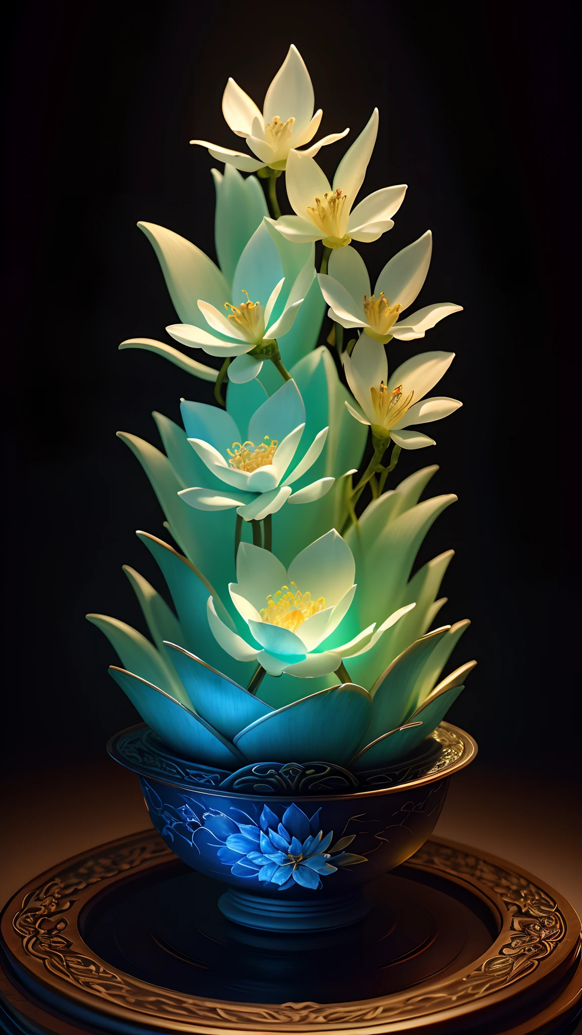 best quality, realistic, photorealistic,  ultra detailed, "Mountain of Flower and Fruit+Fairy+Chinese Architecture" highly detailed carving on "southern ice" porcelain,Ultra wide angle,Accent Lighting,Volumetric Lighting,backlighting, (detailed light),((an extremely delicate and beautiful)),dramatic_shadow,ray_tracing,hdr
