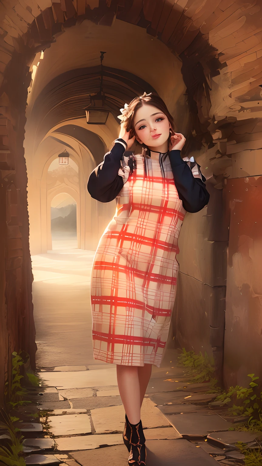 Change background as dress in traditional with beautiful and realistic girl