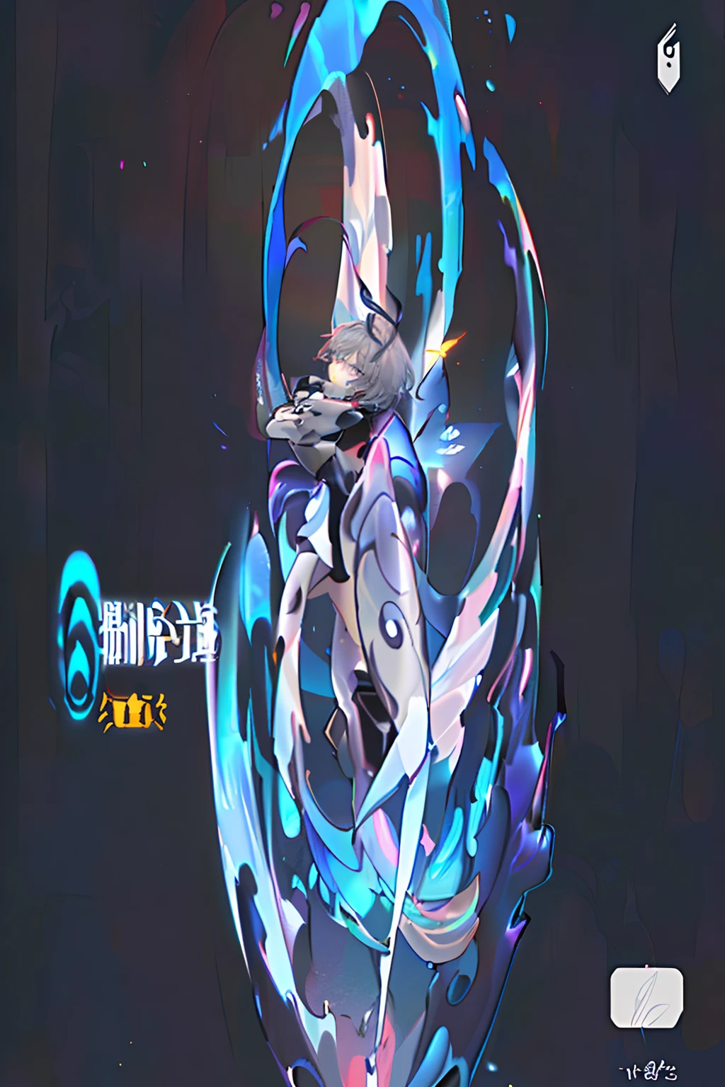 (Highest picture quality),(Master's work), (ultra-detailed),(Detailed eye description:1.2),(floating colorful wind:1.4),(upper body:1.5),(manny colorful butterfly:1.3),(clouds sea:1.4),(lens flare:1.3),(grim expression:1.5),(movie poster:1.0),(Tarot border:1.0),a girl dress,(red armor:1.3), , (eyelashes:1.2), formal,military,skirt,(blue ribbon:1.2),(water magic:1.2),(medium breasts),(thigh bands),(grey hair:1.3),(short hair:1.6),the portrait is centered,(from below:1.1),(close-up:1.2),(looking back:1.5),(chaotic geometric images:1.3),(nagative space:0.8), [[negative space]] ,(drawing board:1.3),(halo:1.3),(ether colorful ink flowing:1.3),(grey eyes), ((water, reflection, (neon lights:1.3))), ((colorful, multicolored)), , ahoge, sky, shiny,  ((solo)),