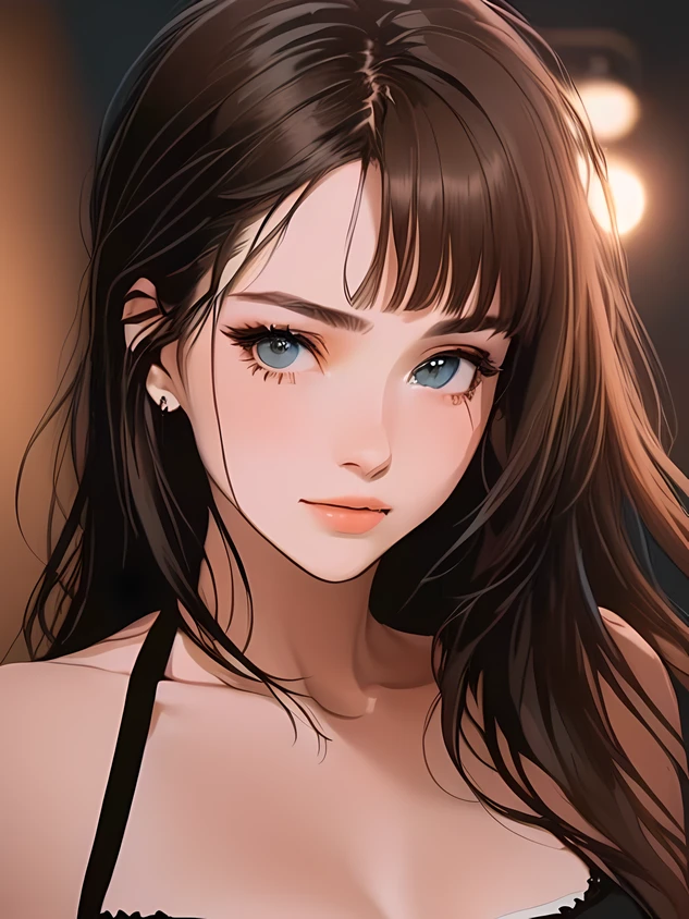 (photorealistic:1.4), (masterpiece, side dim light, finely detailed beautiful eyes: 1.2), masterpiece*portrait, realistic, 3d face, Stelle \(honkai star rail\), 1girl, white oversize T-shirt, bare shoulder, universe, rail, bangs, blush, shy, lustful eyes, medium long hair, looking at viewer, gasp, medium breasts