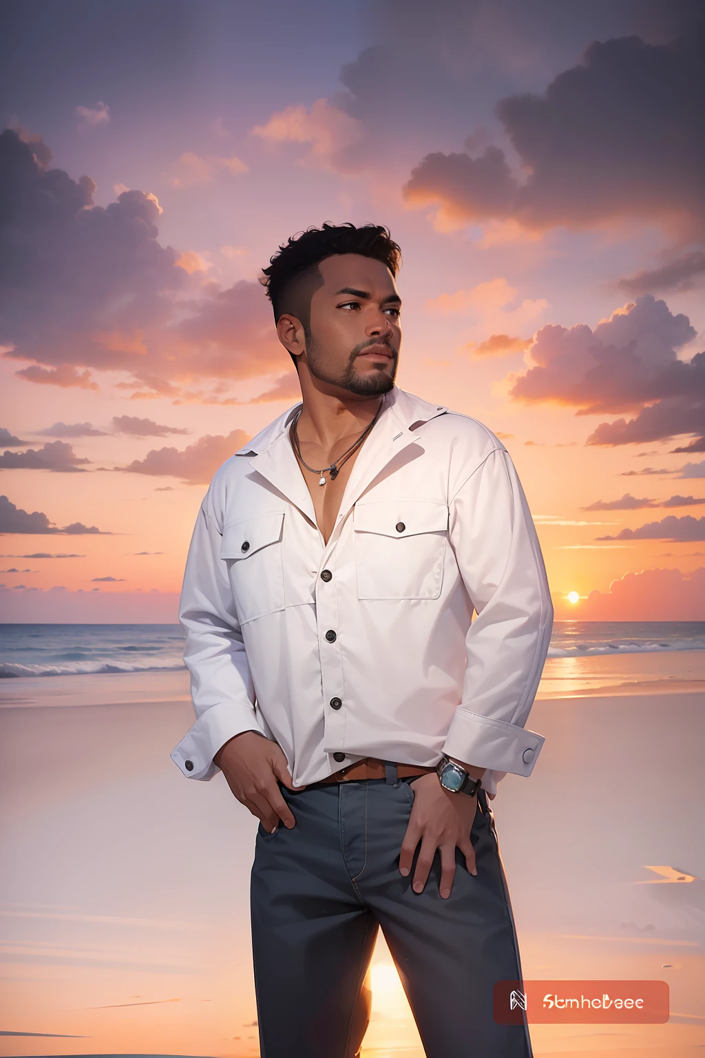 Change this image photo background to a dune sunset professional product photography