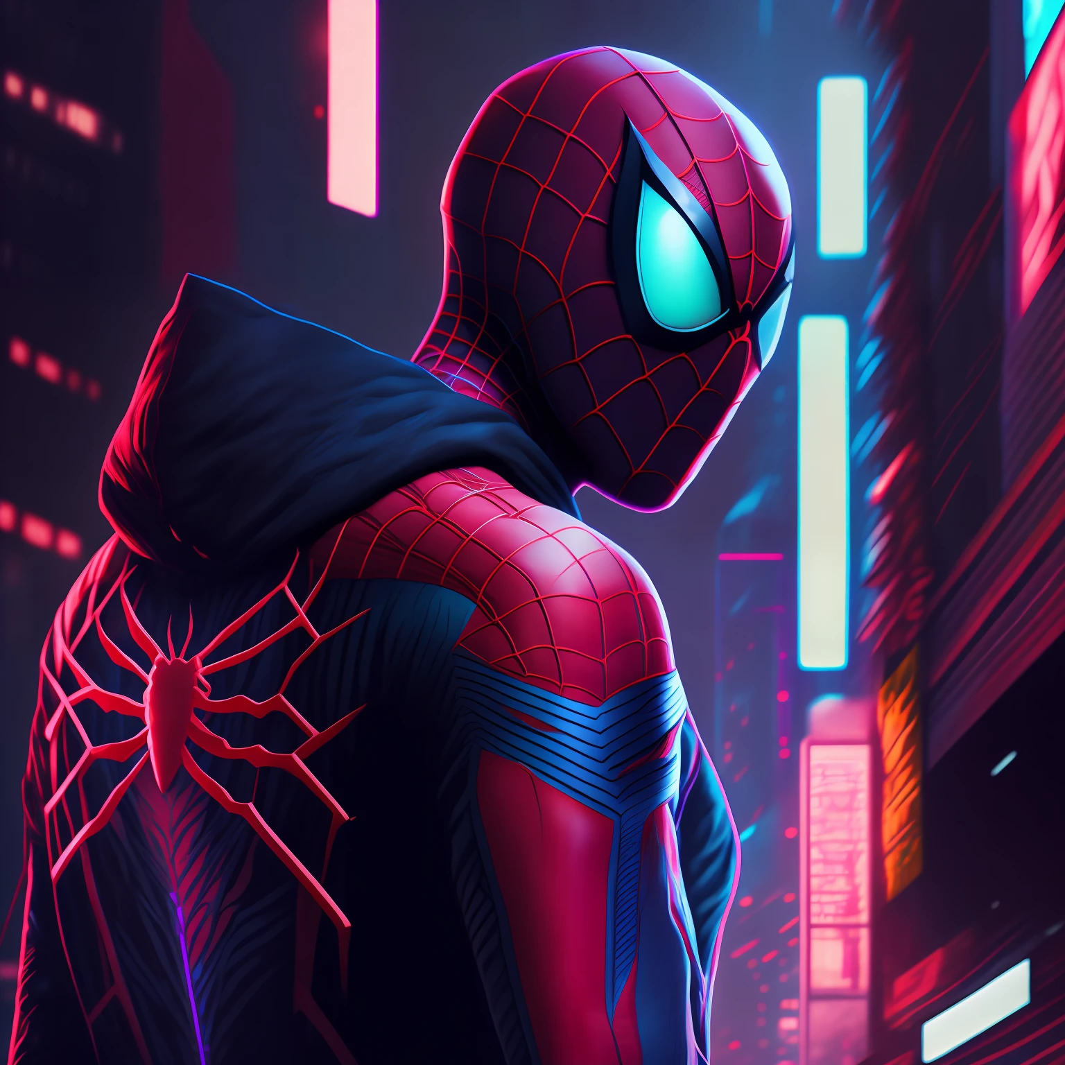 Spider-Man, Cyberpunk, 8k.