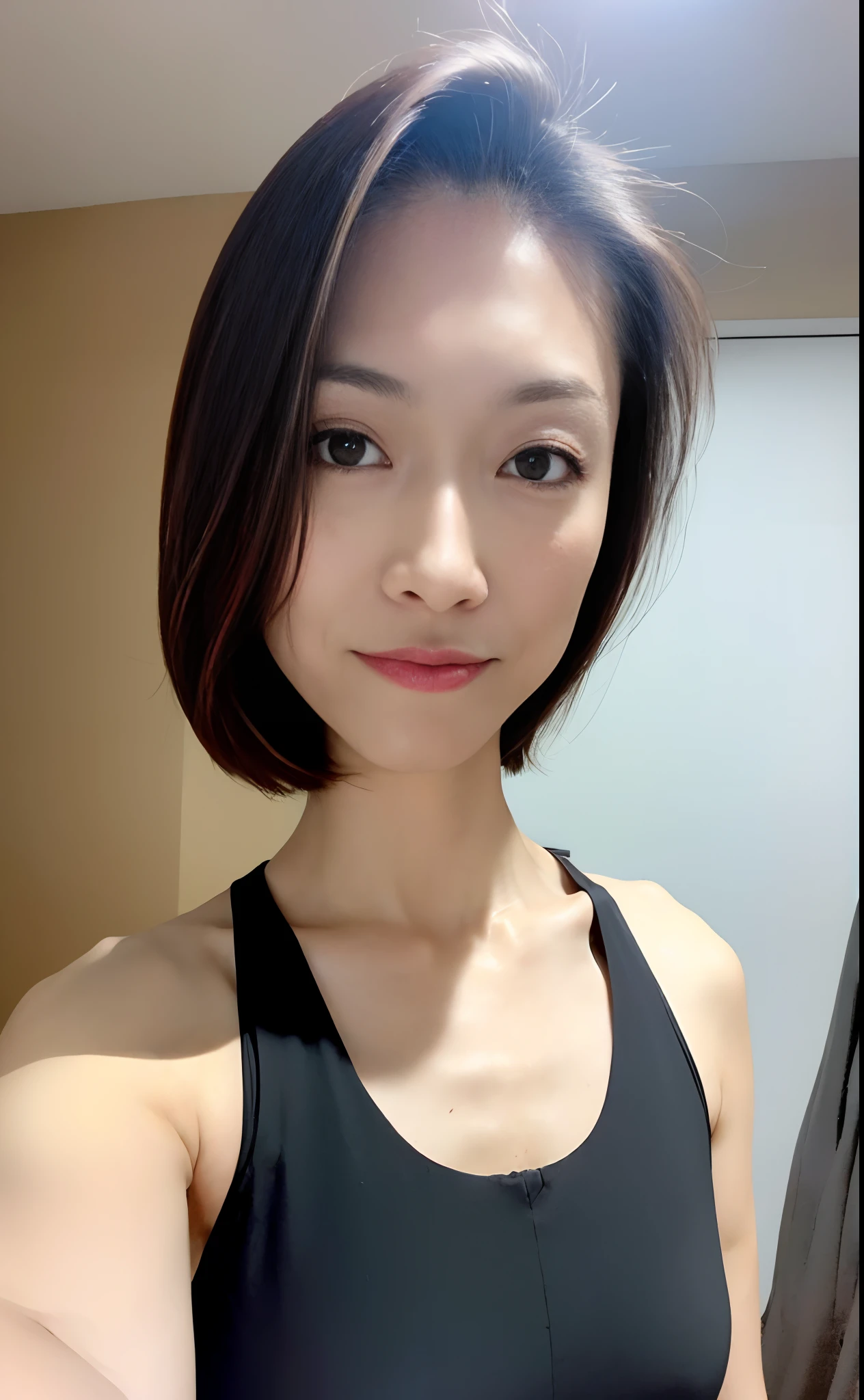 ((best qualtiy, 8K, tmasterpiece:1.3)), Focus:1.2, perfect figure beautiful woman:1.4, Cocked buttocks:1.2, ((Cut hair in layers)), (wetclothes:1.1) , (((Simple plain white background))),Tulle fabric,Slip dress,(black color dress:1.2), Lazy wind,Highly detailed facial and skin texture, A detailed eye, 二重まぶた,Whiten skin,long whitr hair,(Keep one's mouth shut:1.5),cropped shoulders,(((teeth)), (nsfw:1.5),NSFW,