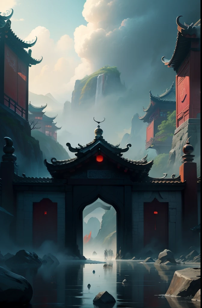 Chinese mythology,hell,underworld,large gate