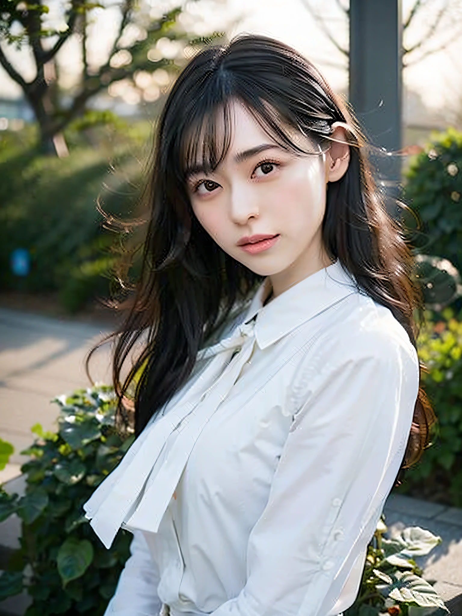 1woman, 25yo, (((woman))), floppy wavy black hair, side parting, busty, solo, realistic, best quality, photorealistic, masterpiece, 8k, high res, solo, extremely detailed face, (professional lighting, bokeh), (light particles, lens flare, glowing particles:0.6), (dynamic pose:1.2), soft lighting, top angle view, fashionable and traditional atmosphere, japanese hotel bath