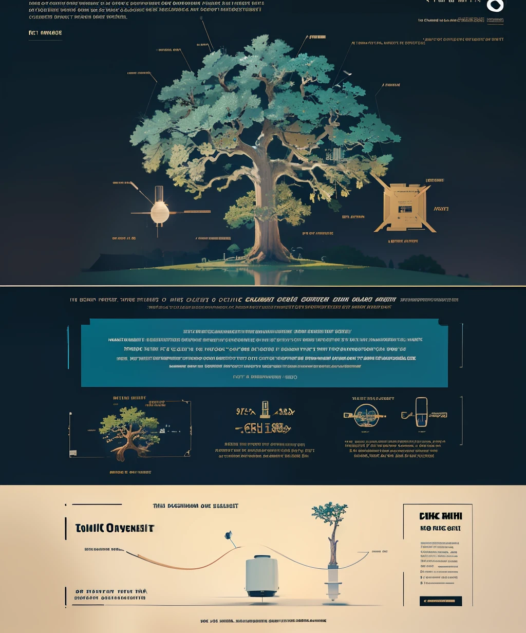 ((best quality)),((masterpiece:1.2)),(oak tree:1.5),tree,(extremely detailed:1.1),(8k, high quality, cinematic, hyper realistic, illustration),(autodesk maya, vray render, ray tracing, hdr),(DSLR, full frame, 16mm focal length, f/4 aperture, dynamic perspective, deep depth of field),(rim lighting, soft lighting, low key), (extremely detailed 8k wallpaper) Intricate,High Detail,epic,awe-inspiring,masterpiece,Showpiece. Style-Info,Poster style dissasembly diagram. blue print,Disassembly diagram,