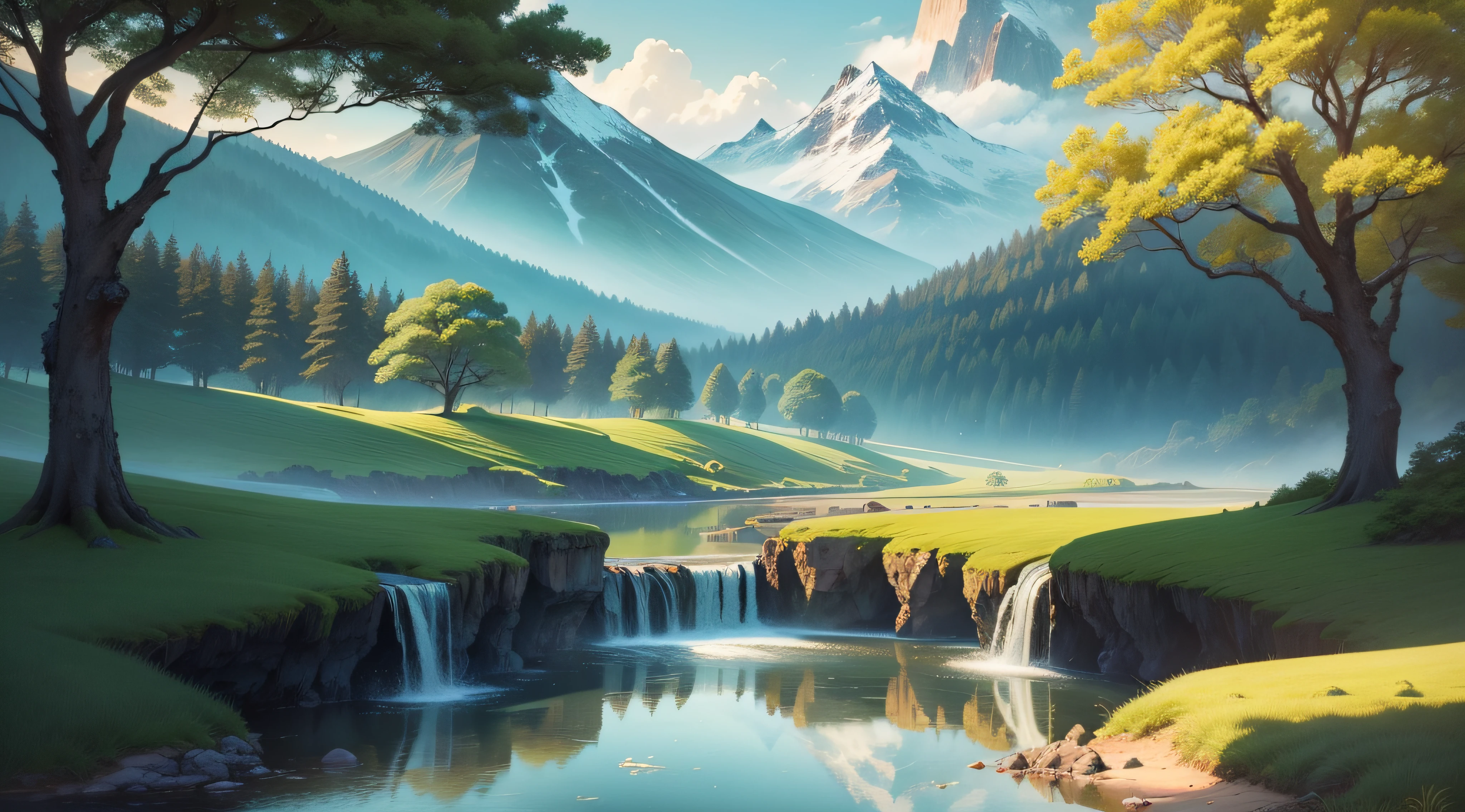 This landscape is like a beautiful picture，Every detail exudes the charm and vitality of nature。I felt like I was in a perfect world，The mind is found with great tranquility and satisfaction。It's not just a landscape painting，It is also a gift from nature，It's intoxicating，Unforgettable。