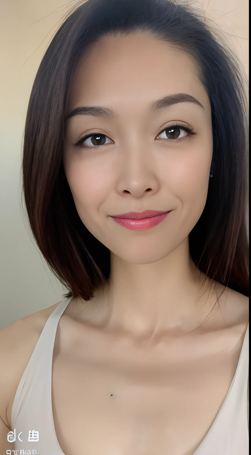 Masterpiece , (8k, RAW photo, photorealistic:1.25) ,( lipgloss, eyelashes, gloss-face, glossy skin, best quality, ultra highres, depth of field, chromatic aberration, caustics, Broad lighting, natural shading) looking at viewer with a serene and goddess-like happiness, sexy, realistic,photorealistic, close-up, short hair,(sweet smile),((closed mouth)), looking at viewer,standing, simply background , beautiful eyes, (18 years old, youngish :1.2), , flat chest, glossy skin, (perfect ), nsfw, nipple