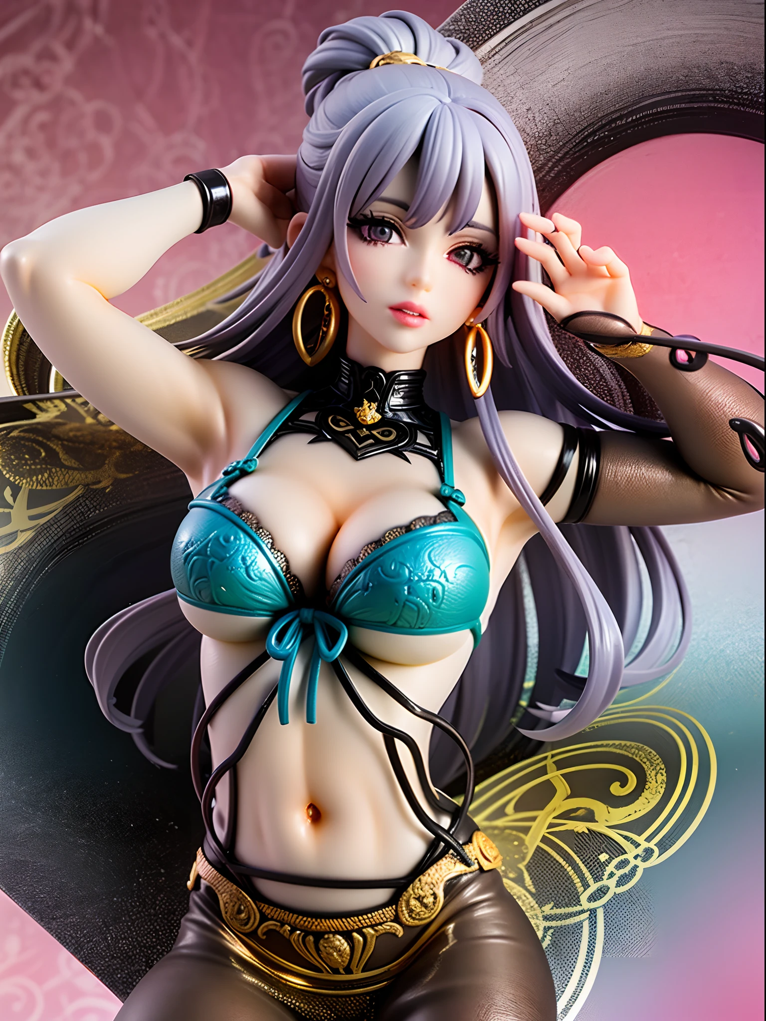 (1girl:1.3), extremely detailed,(fractal art:1.1),(colorful:1.1),highest detailed,(zentangle:1.2), (dynamic pose), (abstract background:1.5), (sexy lingerie:1.2), sexy stockings with garter belts, (shiny skin), (many colors:1.4), ,(earrings:1.4)