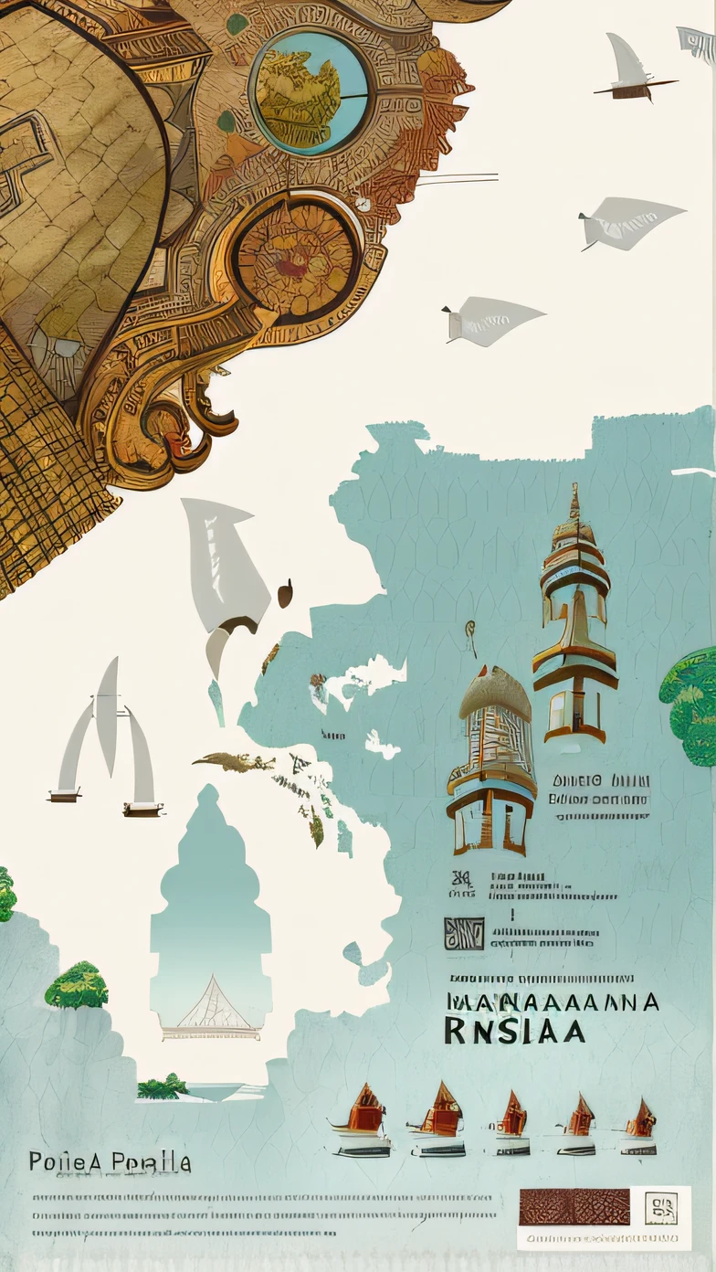 Haysilk poster,There is a map of Indonesia on it, Poster illustration, illustrated poster, Indonesian art style, Construction scenes,Detailed cover artwork, poster for, 256x256, Architectural illustration