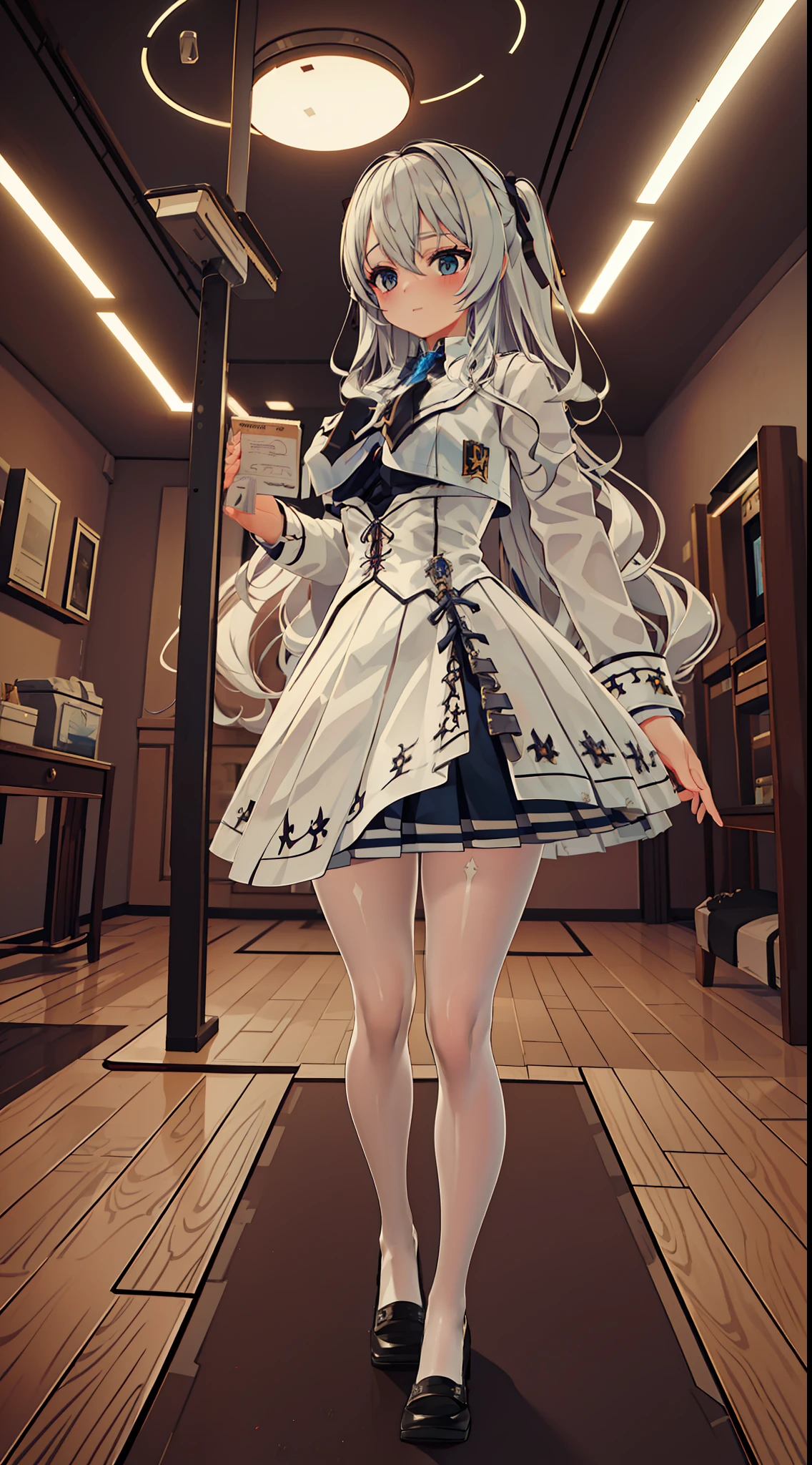 ((Best quality)), ((Masterpiece)), ((Ultra-detailed)), (illustration), (Detailed light), (An extremely delicate and beautiful), Dramatic perspective,A charming young girl,sorceress woman,(lucifer-uniform),Cute face,(Sexy figure)