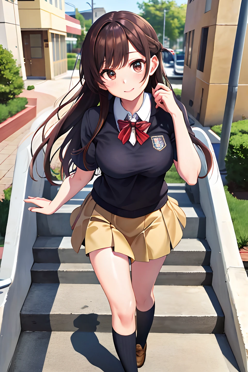 Masterpiece, Best quality, A high resolution,school uniform, school