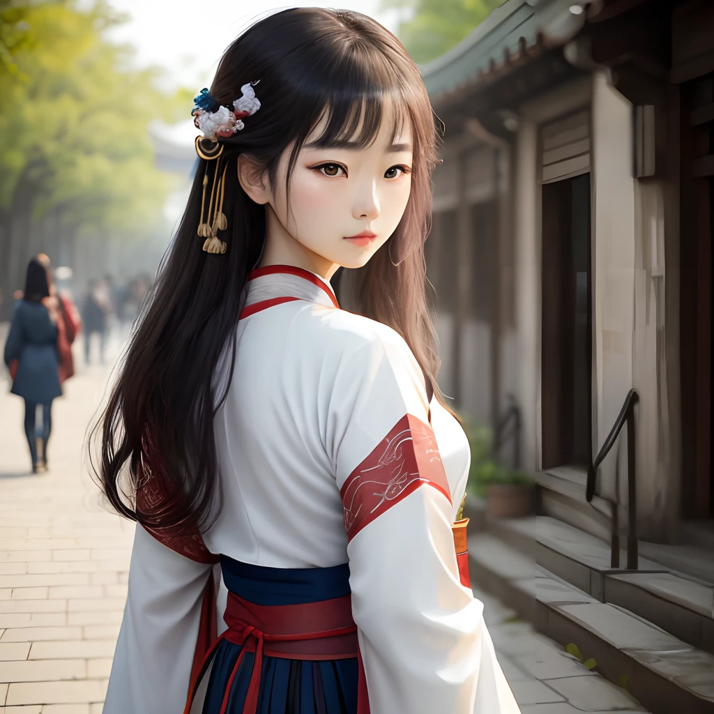 A girl in Hanfu,Look back at me