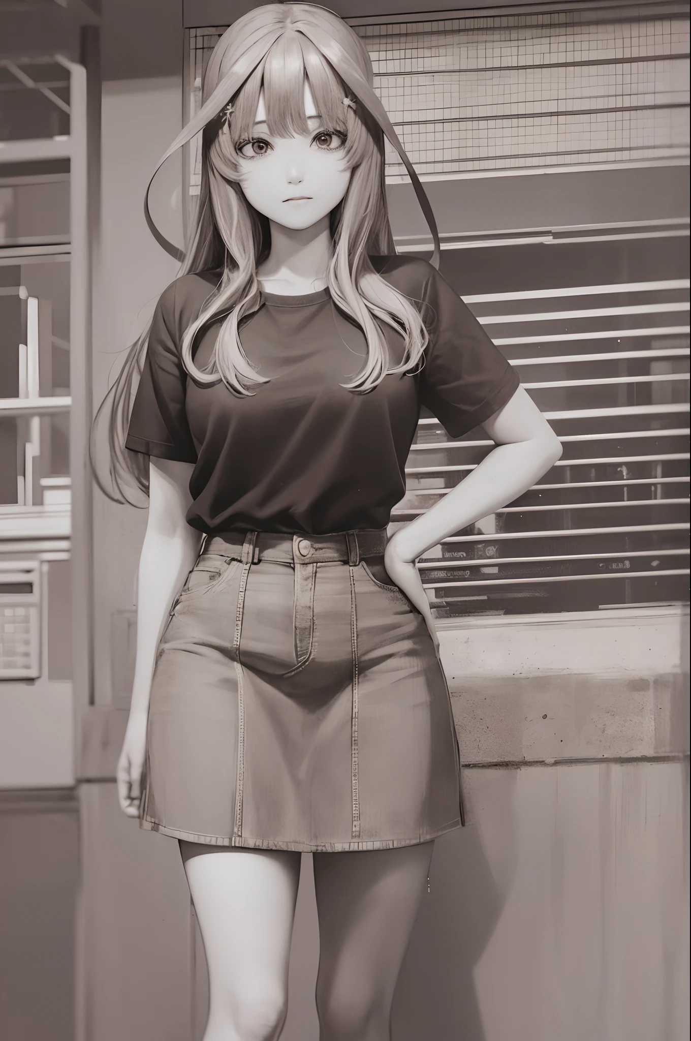 (Prominencia en obra maestra, La mejor calidad: 1.2), solamente, 1 girl,Itsuki nakano, serio, boca cerrada, Mirando al espectador, Mano en la cara, sentada, Piernas cruzadas, Camisa con cuello, Atar, falda, Medias , muslos grandes, pechos grandes)