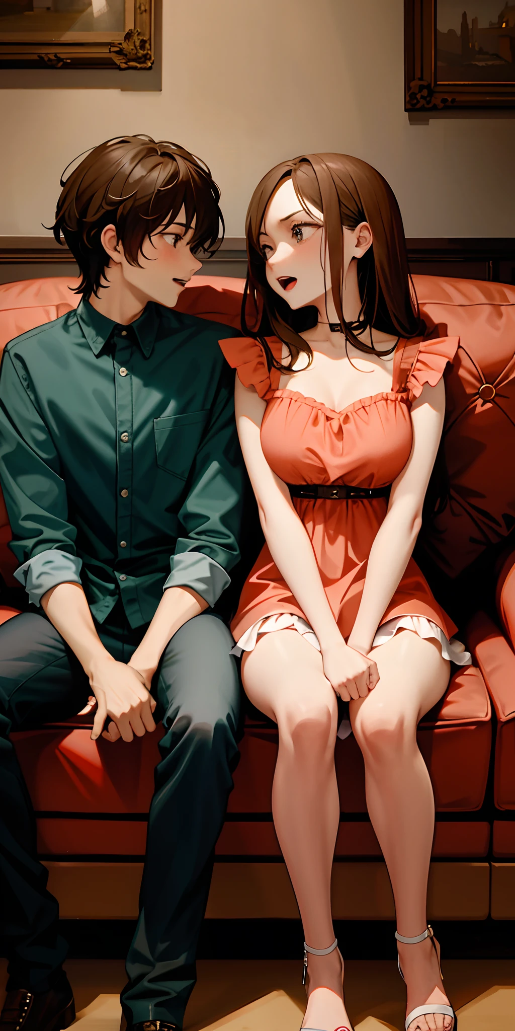 "The couple engaged in a heated argument, with the woman passionately raising her voice."
