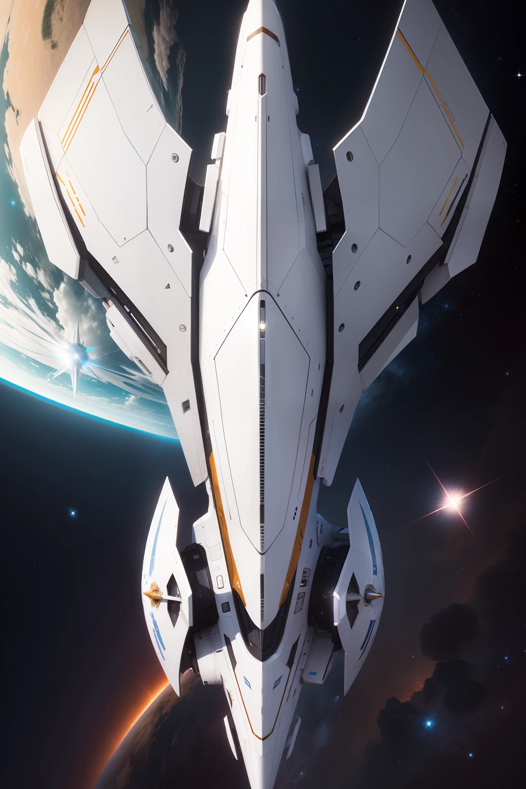 White spaceship,kosmos,stellar