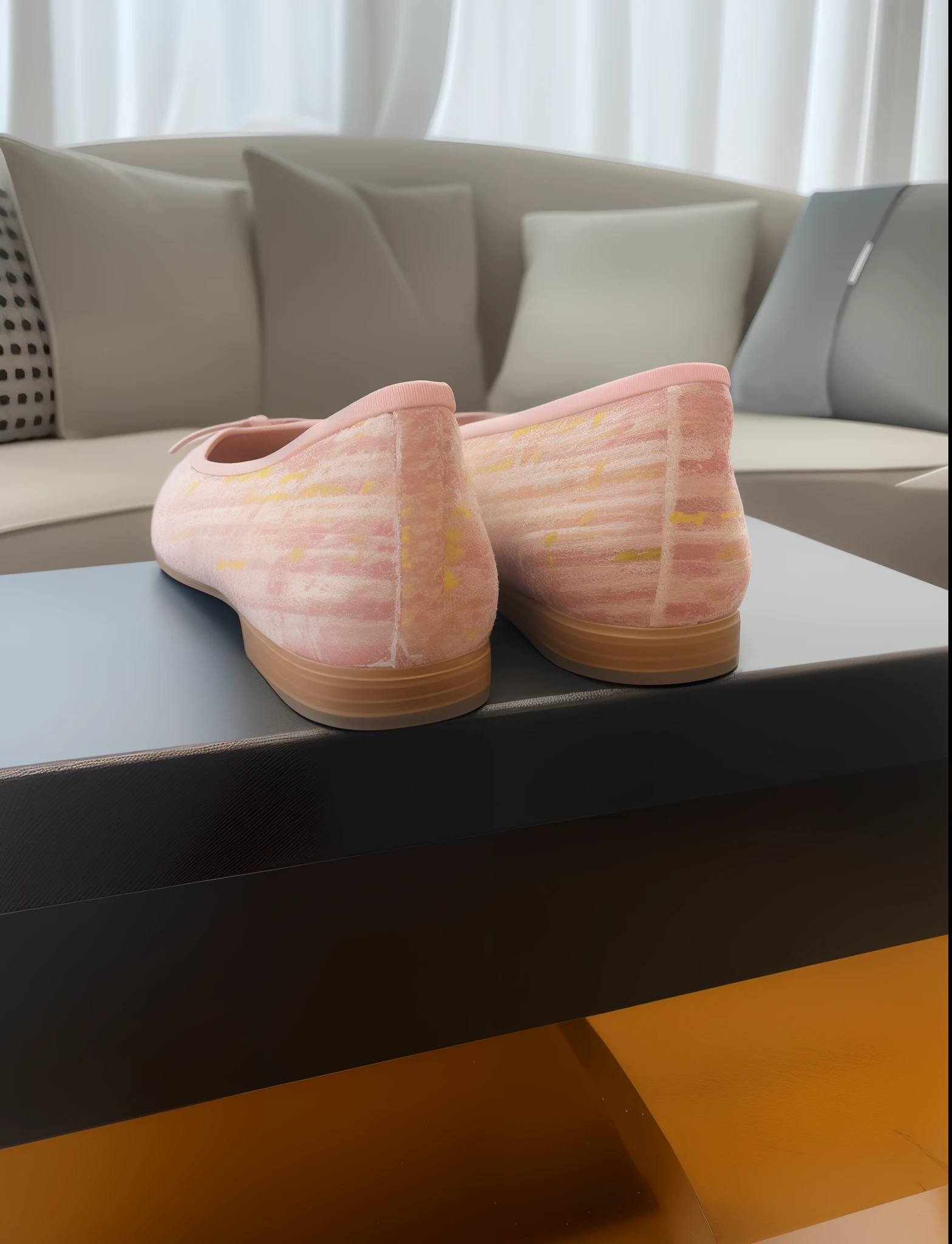 The background color is darkened to highlight the shoe style