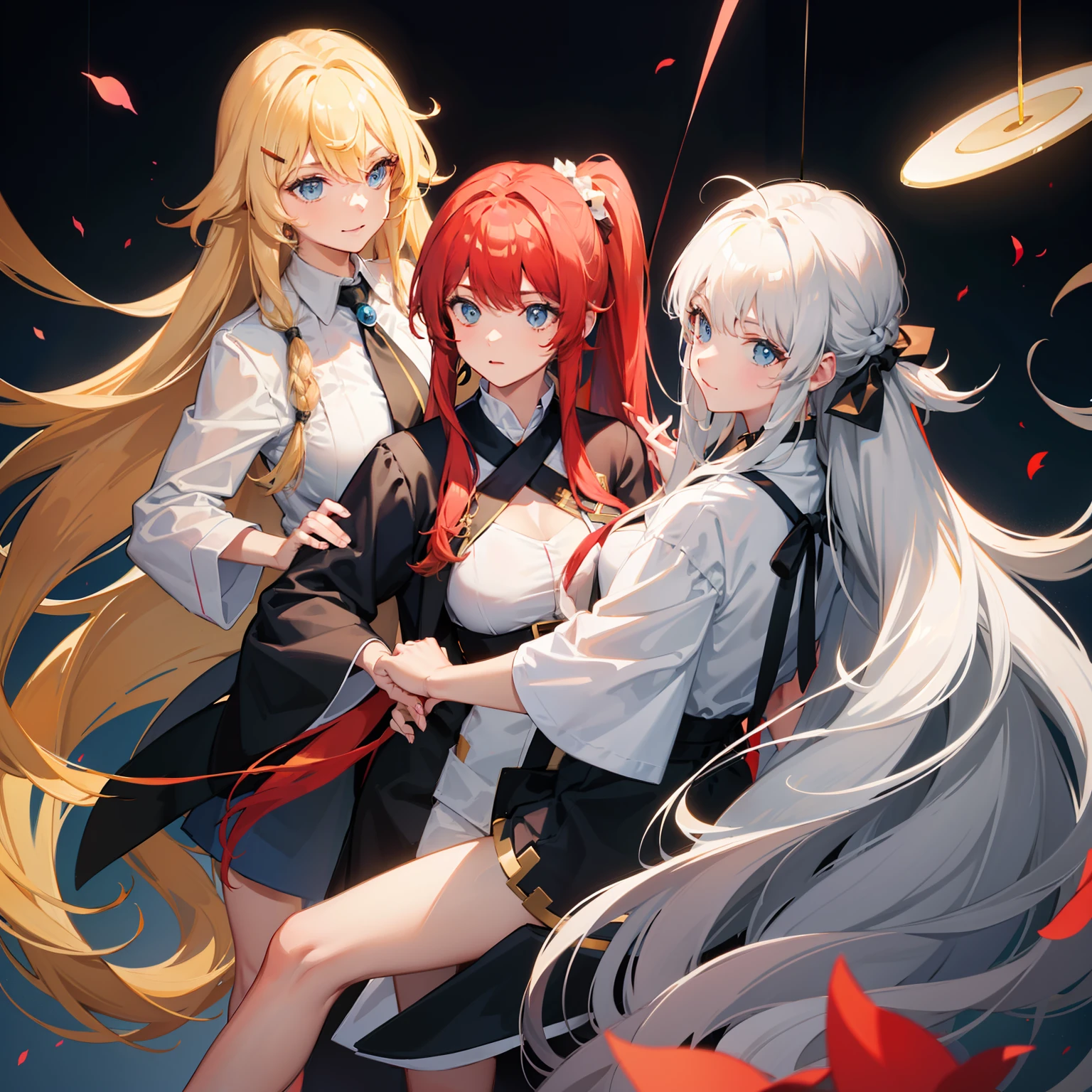 Center division　length hair　Hanging　And Yang