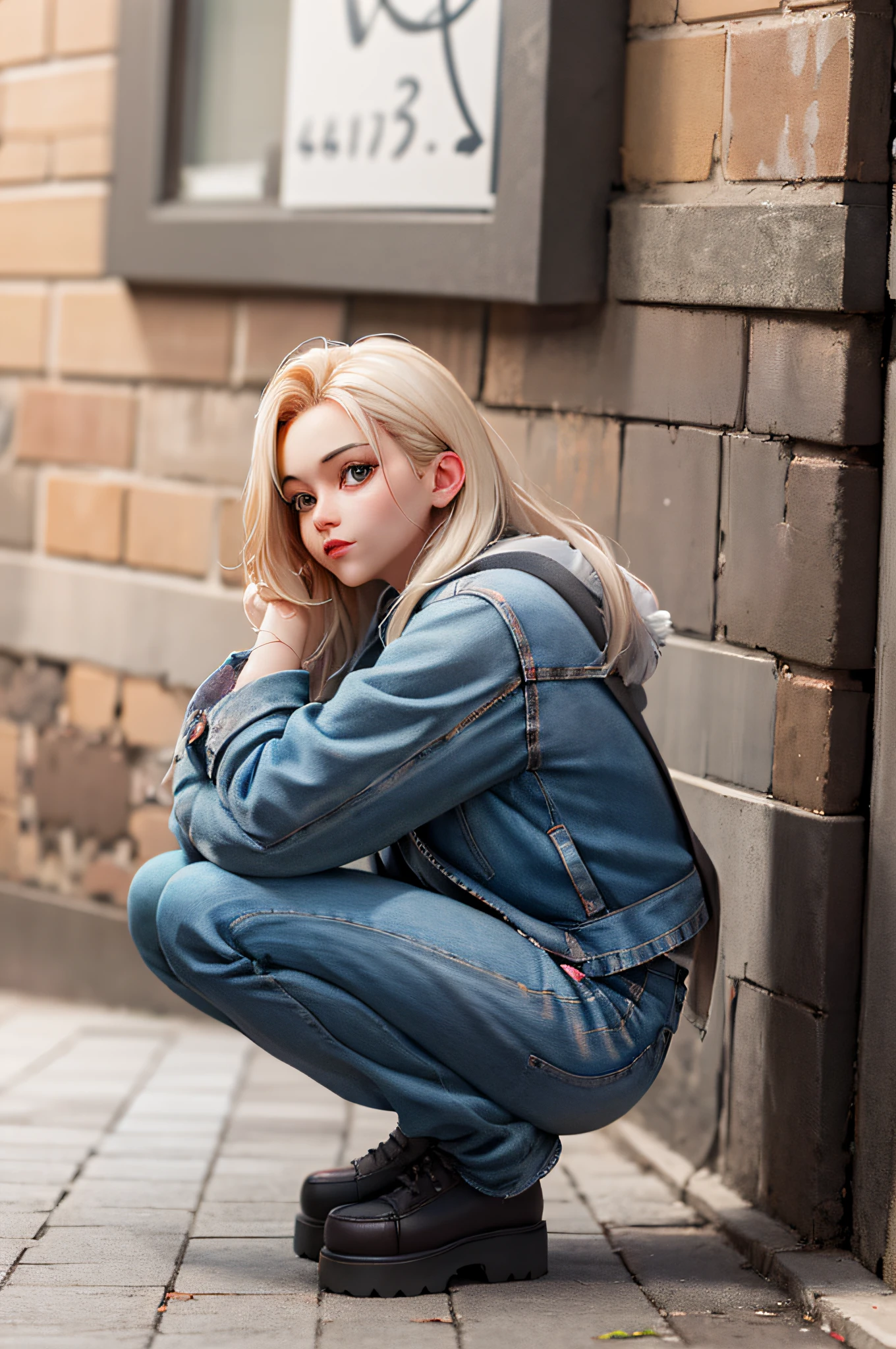 3d,
1girl, looking at viewer, street fashion, full body, squatting,
masterpiece, best quality, 8k, detailed skin texture, detailed cloth texture, beautiful detailed face, intricate details, ultra detailed