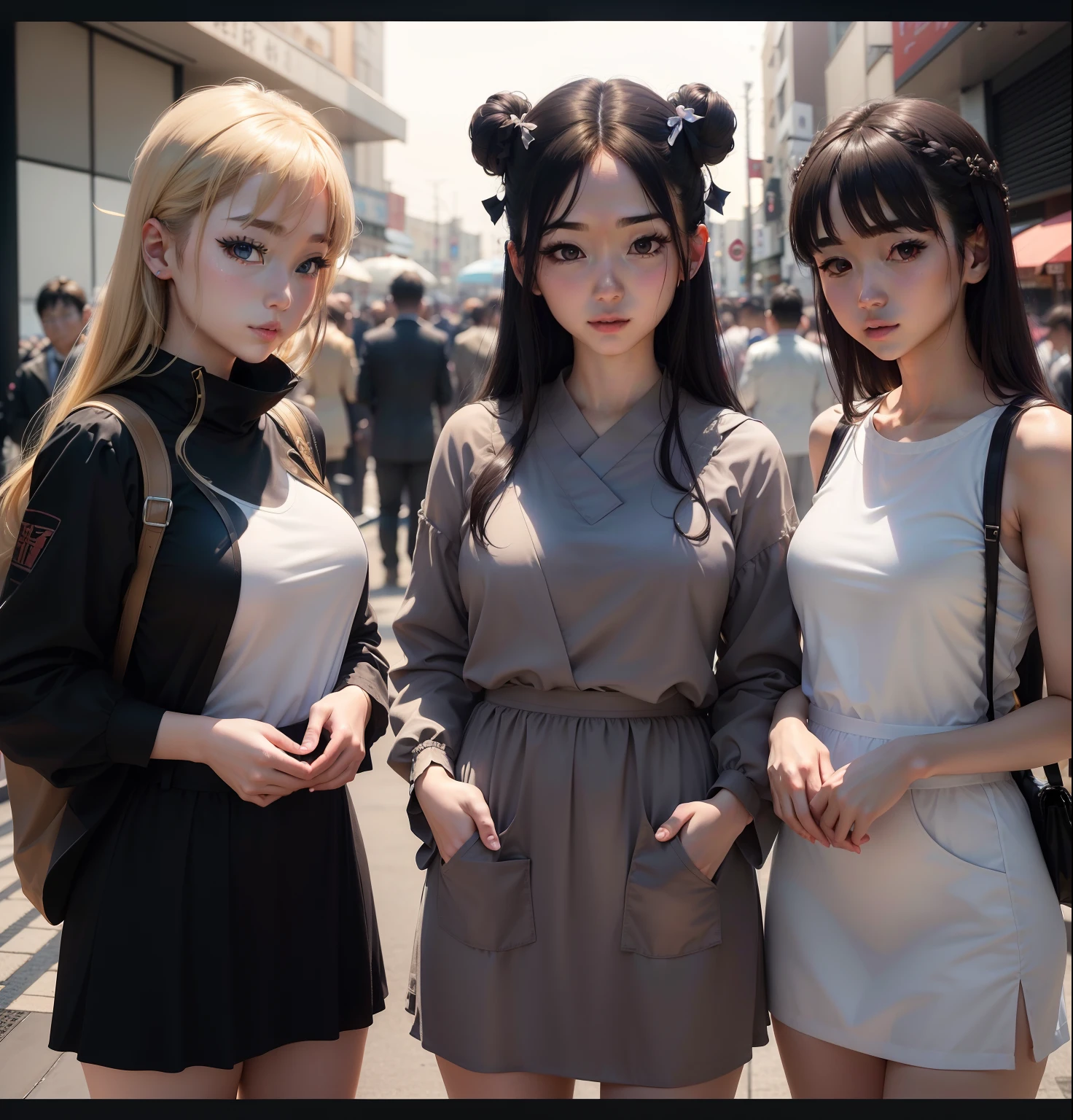 Photographs of girls that look like they were taken with an infrared camera、realisitic、realisticlying、Raw foto、A detailed face、Detailed body、Most of the clothes are permeable、All women