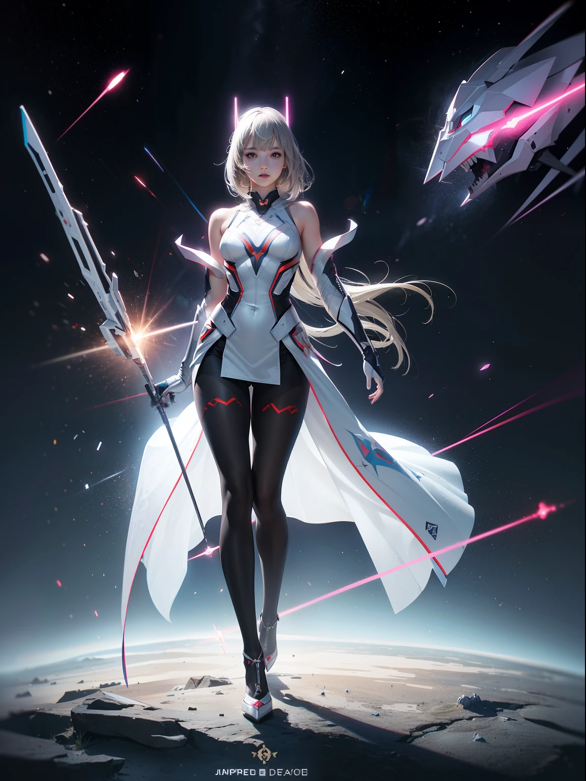 (full body:1.5),(1girl:1.3),(view the viewer:1.4),(anatomy correct:1.45),(Wear printed fantasy Ultraman tight point-toe heels ,and very thick printed pantyhose :1.35), (Light particle effect:1.3),(In pink | amarelo | blue colors| green color |red colour | white colors| black in color| purpleish color| greys| Beige| Flesh color 1.4),(Glowing eyes:1.3),(Large amplitude action: 1.3),(Accurate and perfect face:1.4),hyper HD, Ray traching, reflective light,structurally correct, Award-Awarded, high detal, lightand shade contrast, Face lighting,cinmatic lighting, tmasterpiece, super detailing, high high quality, high detal, best qualityer, 16k,High contrast,
